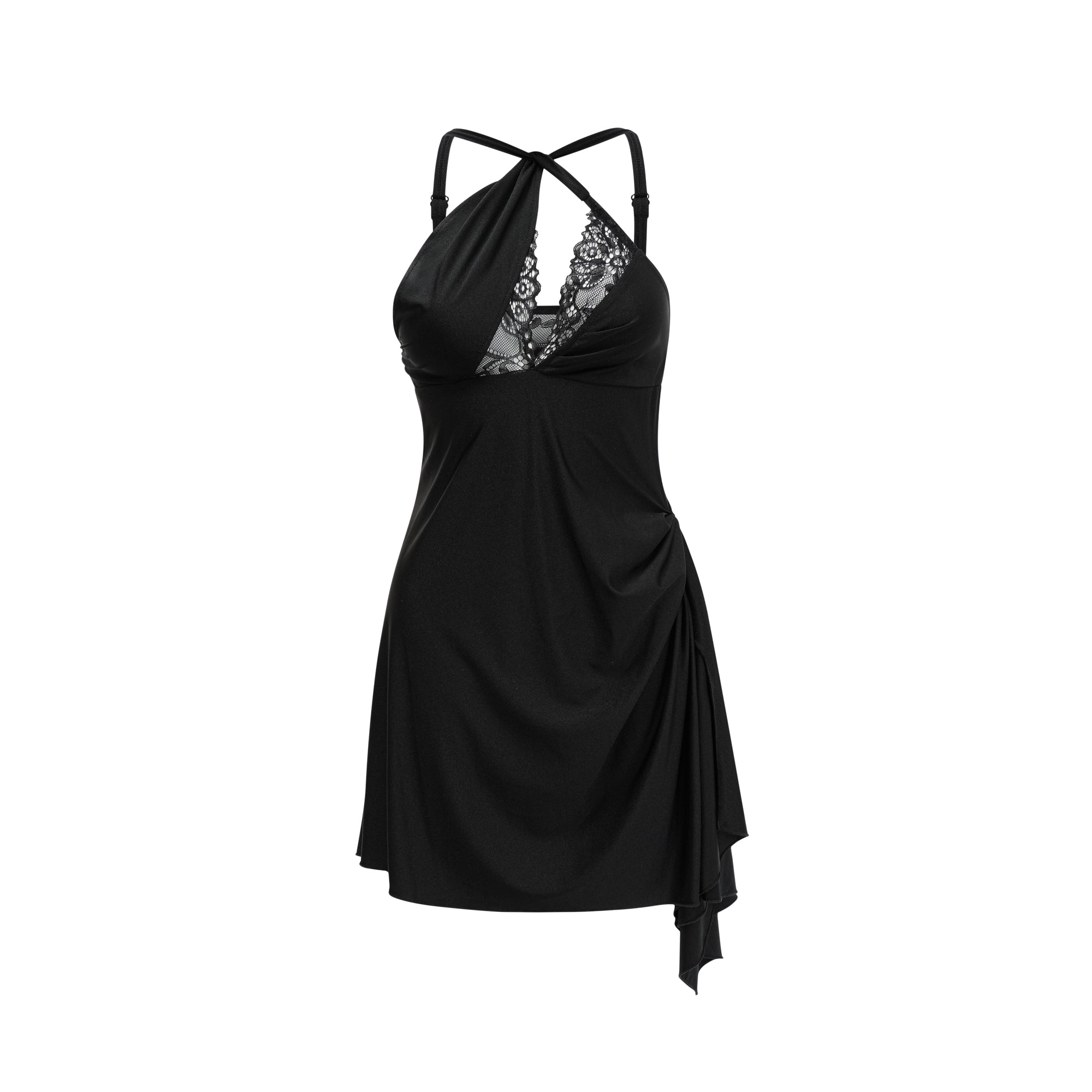Juana lace-detail asymmetrical mini dress (US Only)