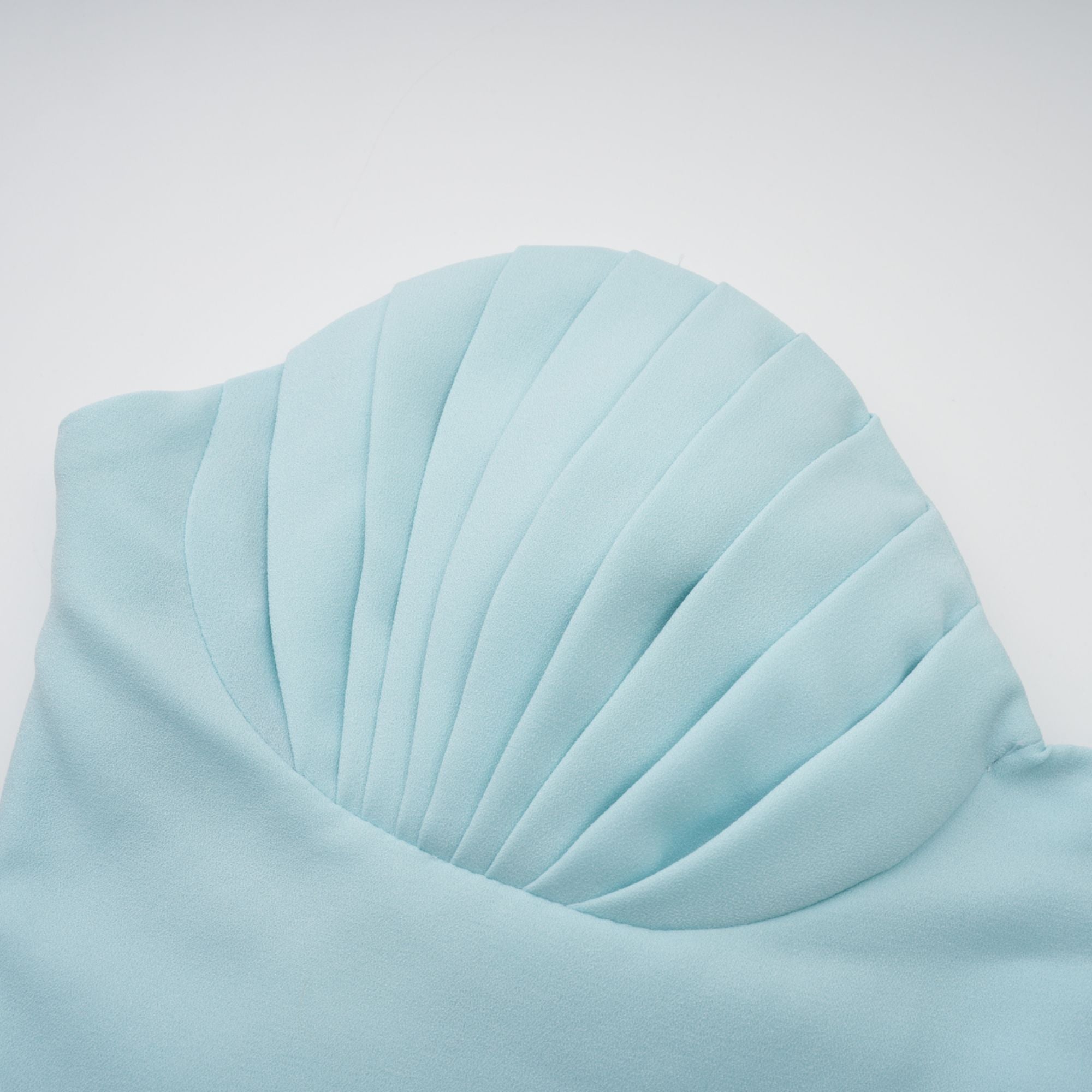 Carlotta blue pleated corset maxi dress