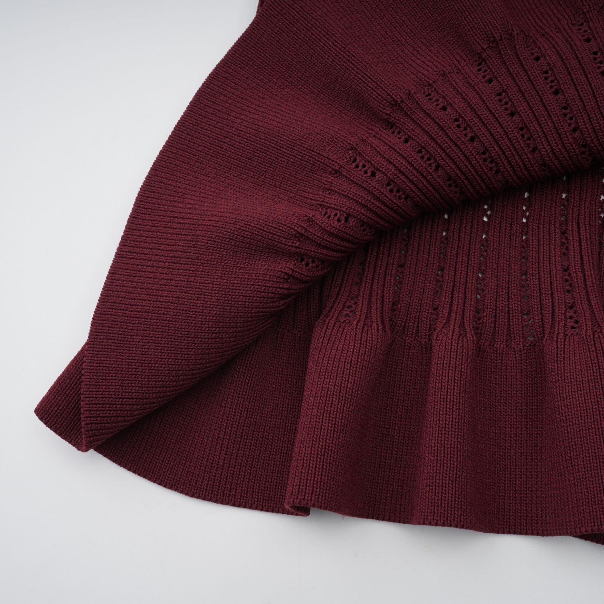 Corrine red ruffled knit top & skirt matching set (Final Sale-US Only)