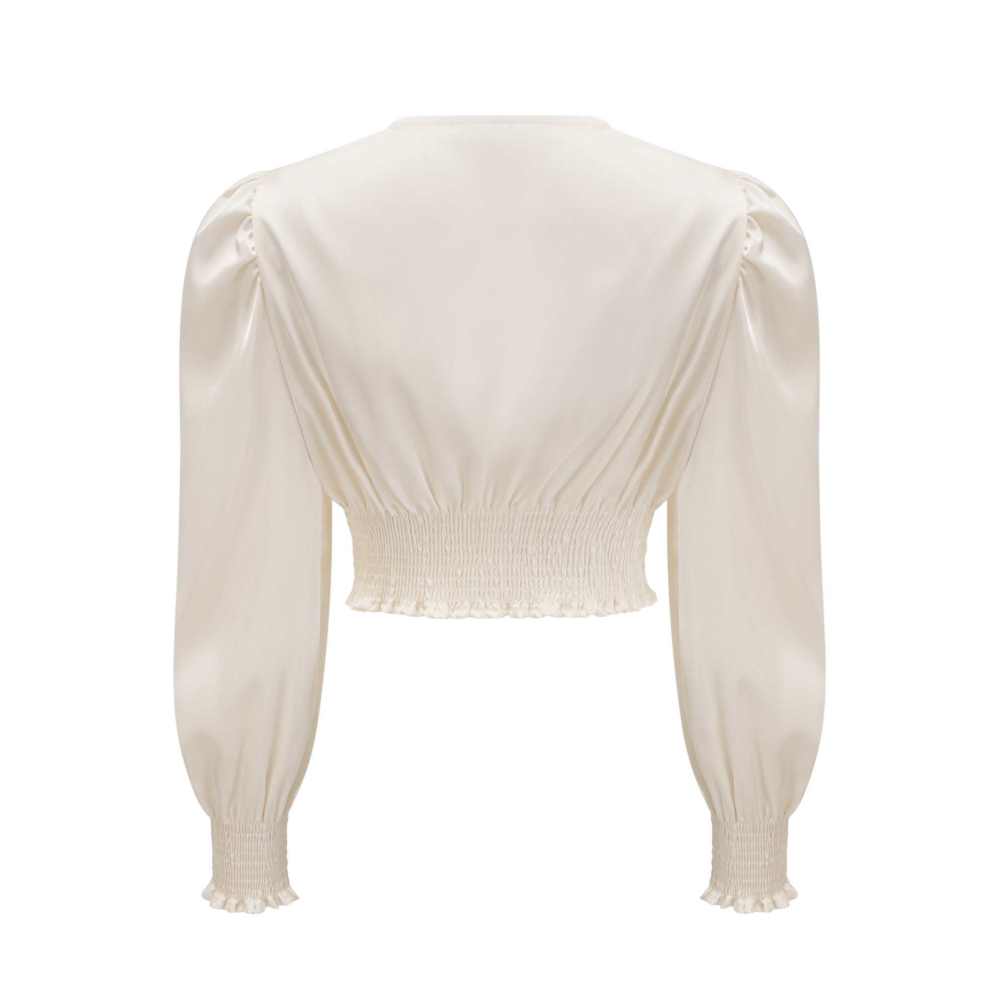 Nouria white faux-flower twist cropped top (Final Sale-US Only)