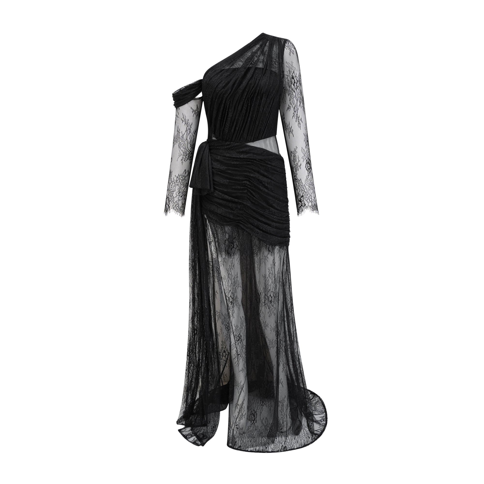 Jeanne black one-shoulder cut-out maxi dress (Final Sale-US Only)