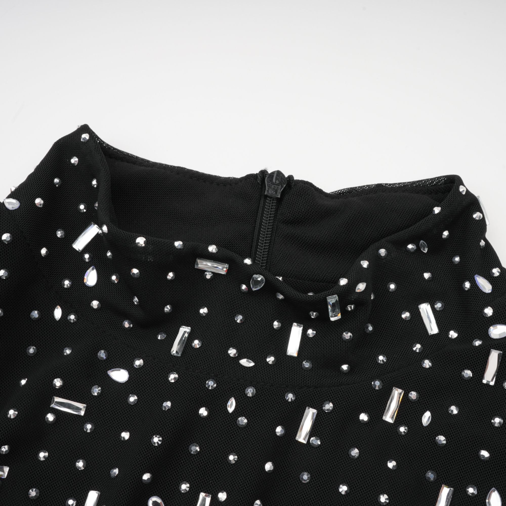 Léna black embellished semi-sheer maxi dress (Final Sale)
