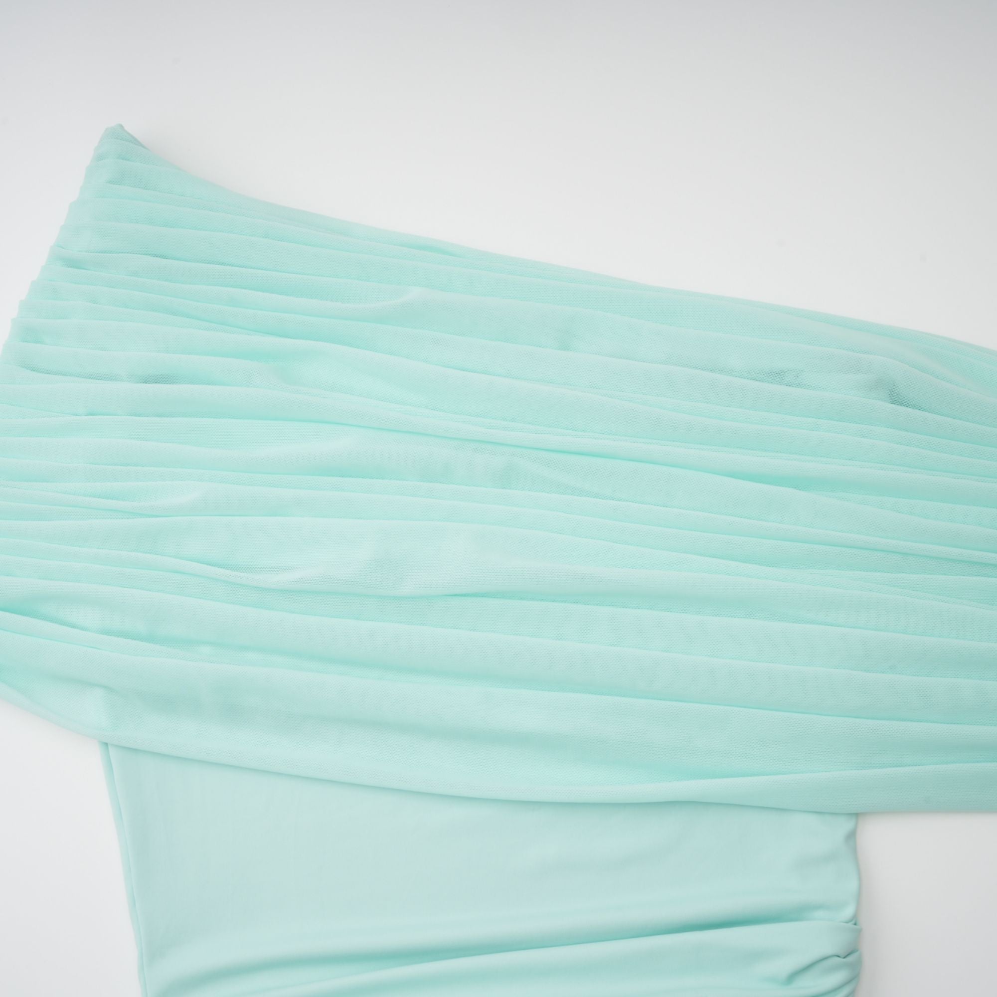 Katya Green Asymmetrical Gathered Maxi Dress