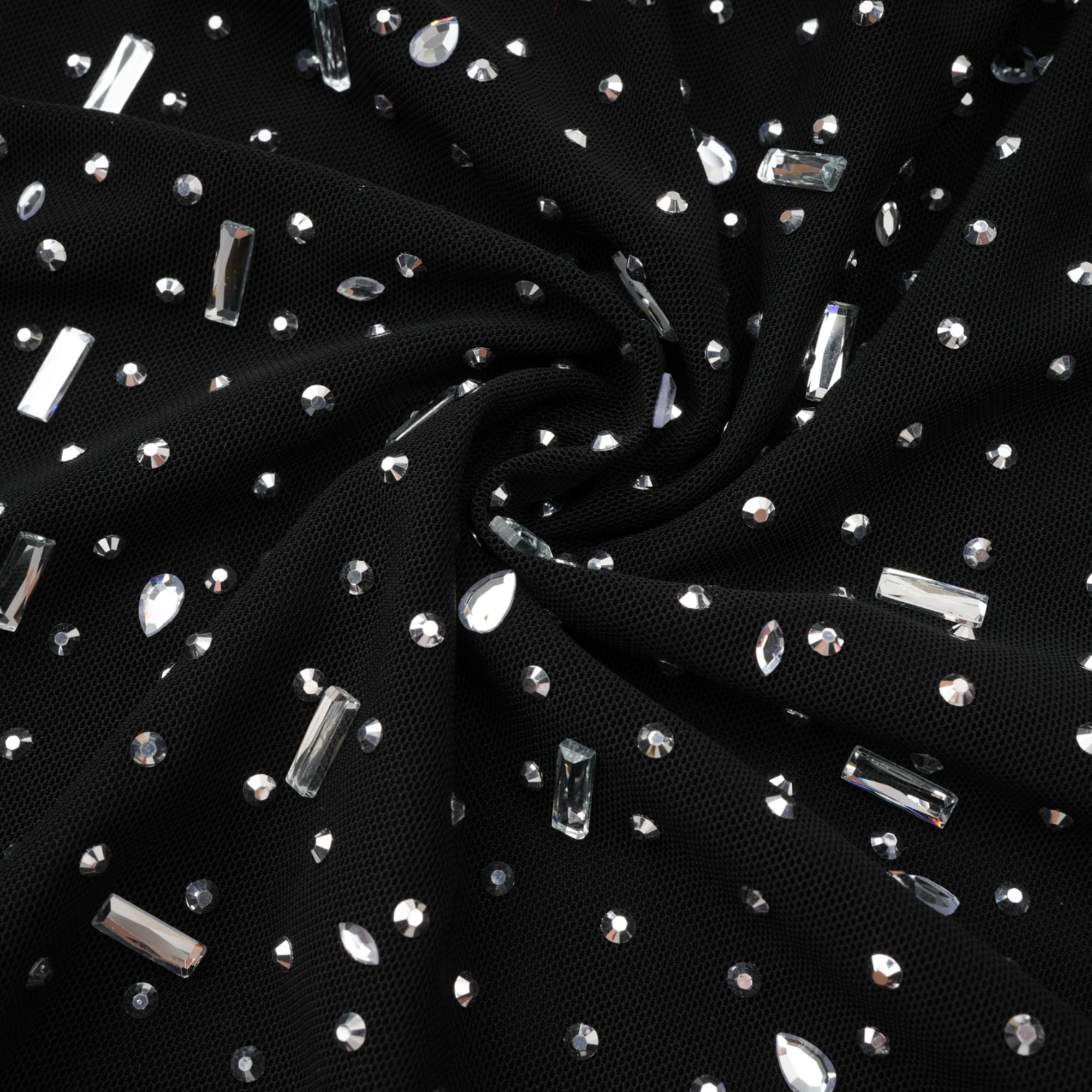 Léna black embellished semi-sheer maxi dress (Final Sale)