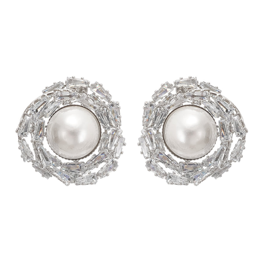 Emmelina crystal-embellished faux-pearl earrings