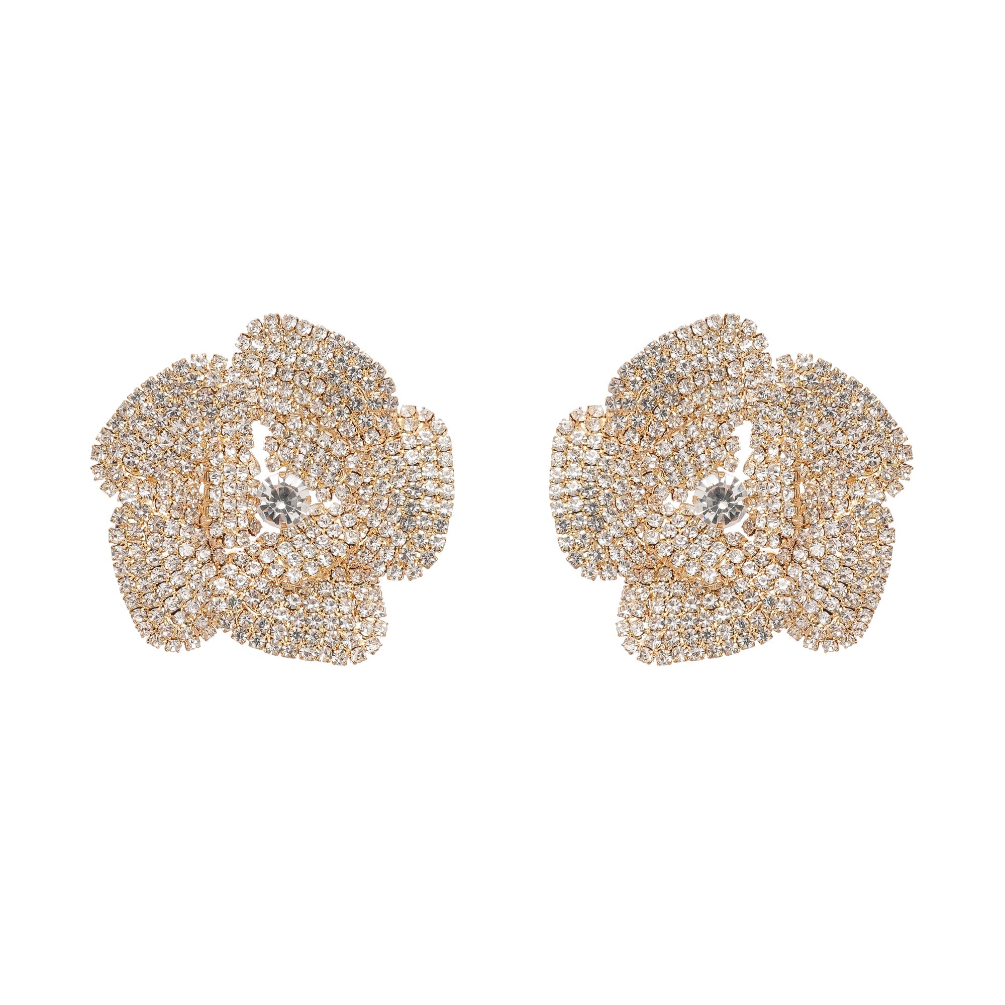 Saira crystal-embellished floral earrings