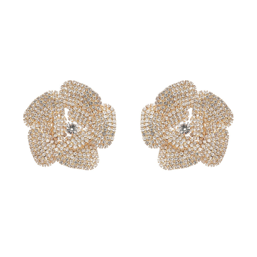 Saira crystal-embellished floral earrings
