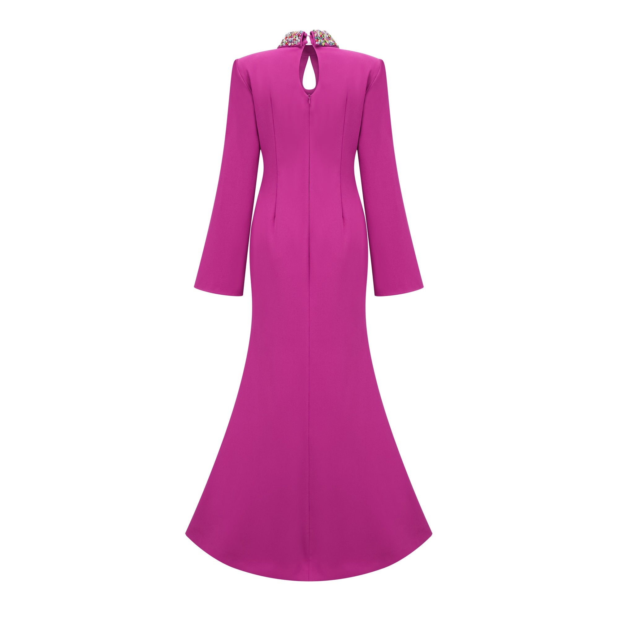Majestueuse Fuchsia Keyhole-Detail Mermaid Gown