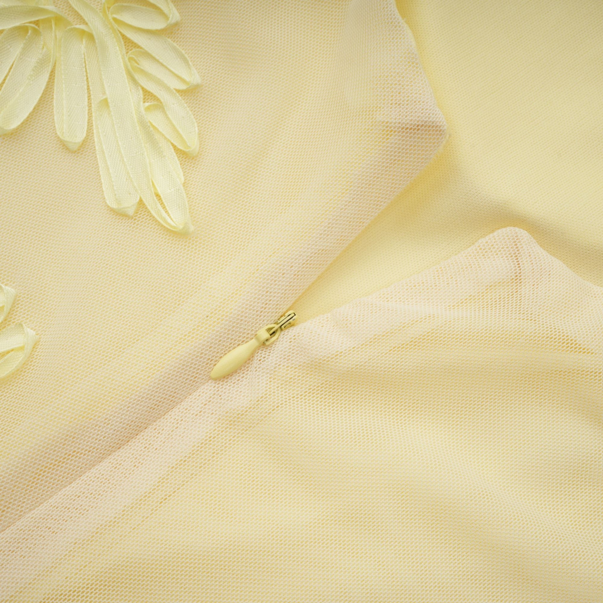 Théoline Yellow Floral Appliqué Corset Maxi Dress (Final Sale-US Only)