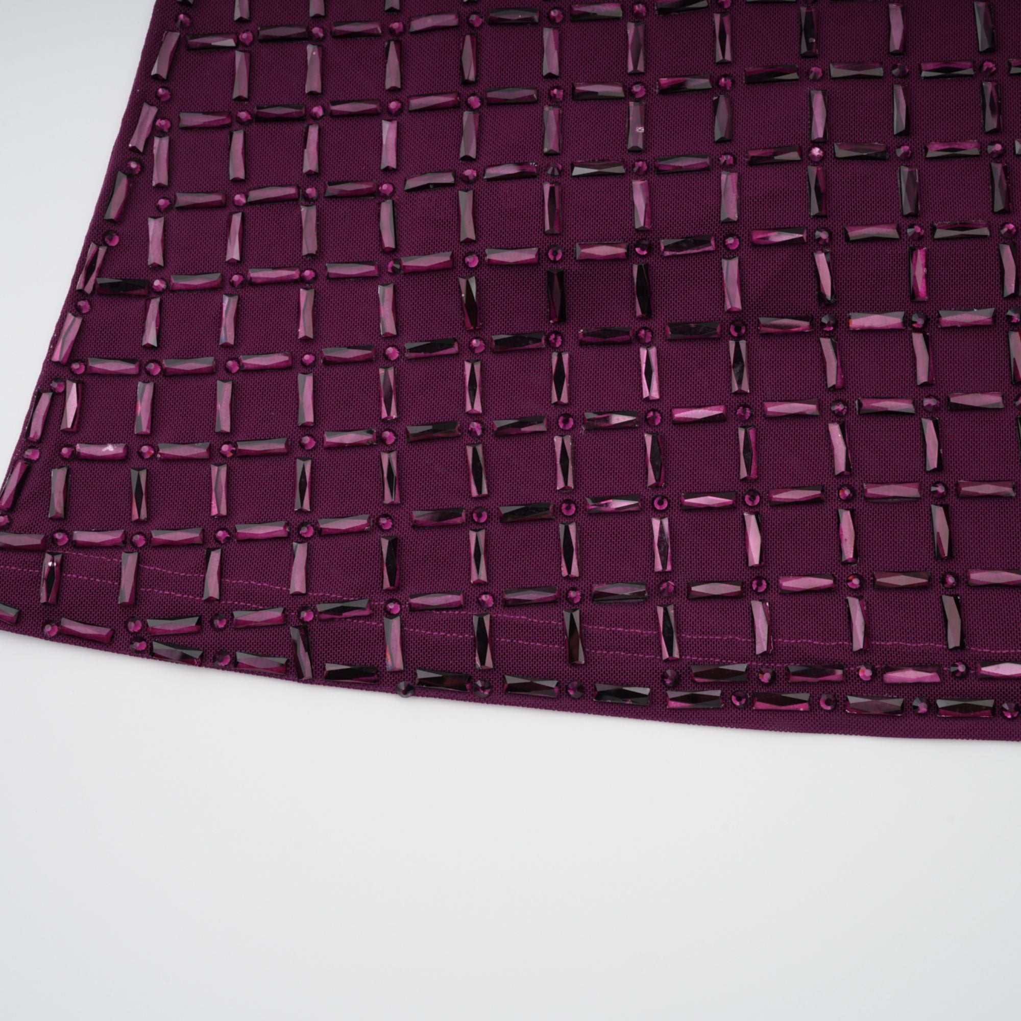 Térébenthine Purple Rhinestone Mesh Maxi Dress (Final Sale-US Only)