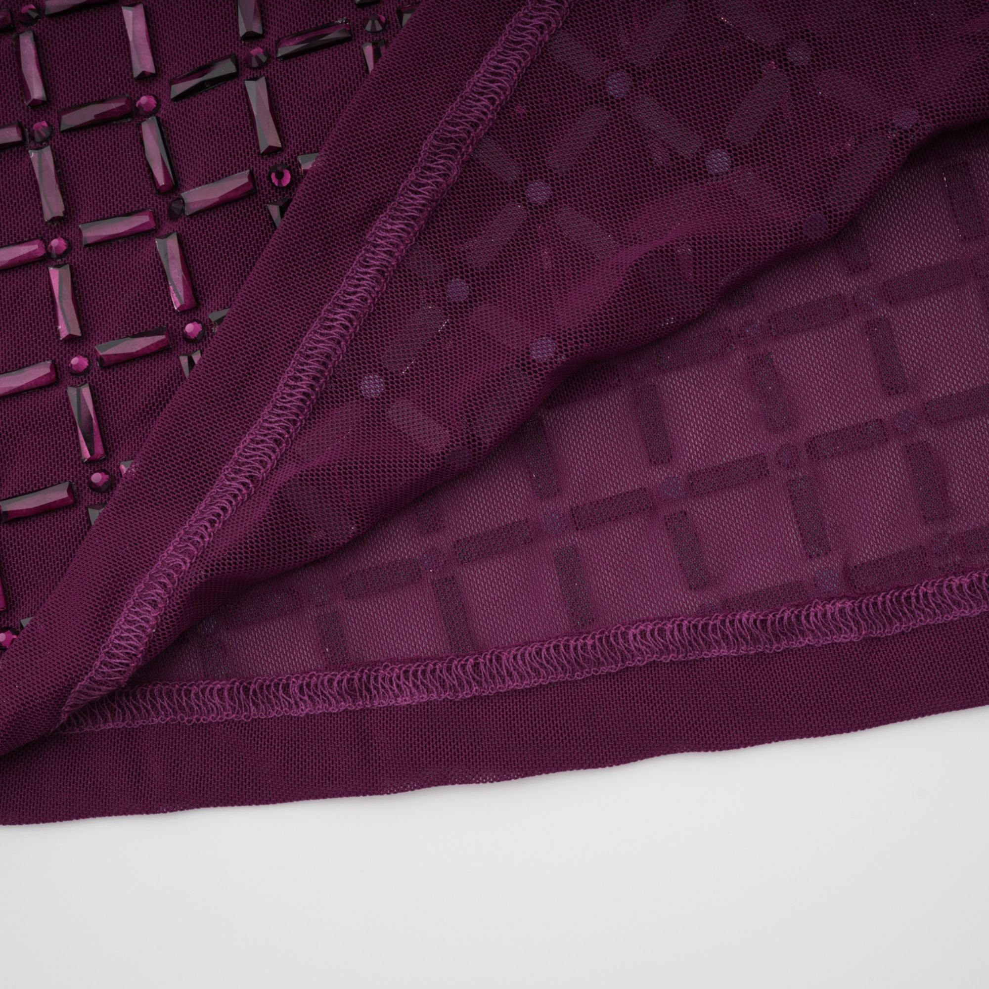 Térébenthine Purple Rhinestone Mesh Maxi Dress