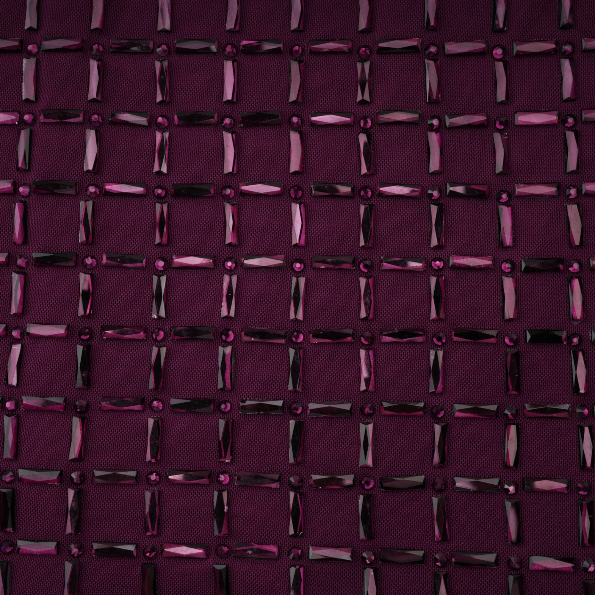 Térébenthine Purple Rhinestone Mesh Maxi Dress
