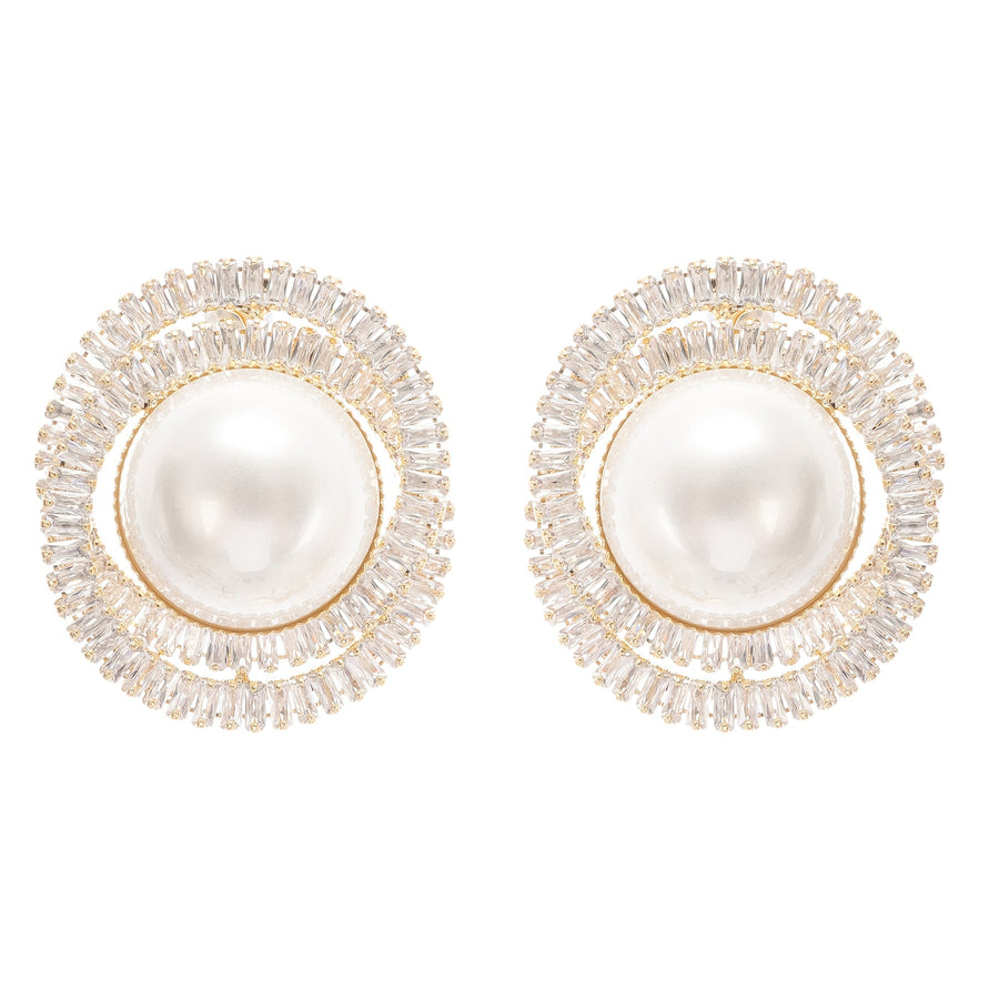 Éléonore crystal faux-pearl earrings