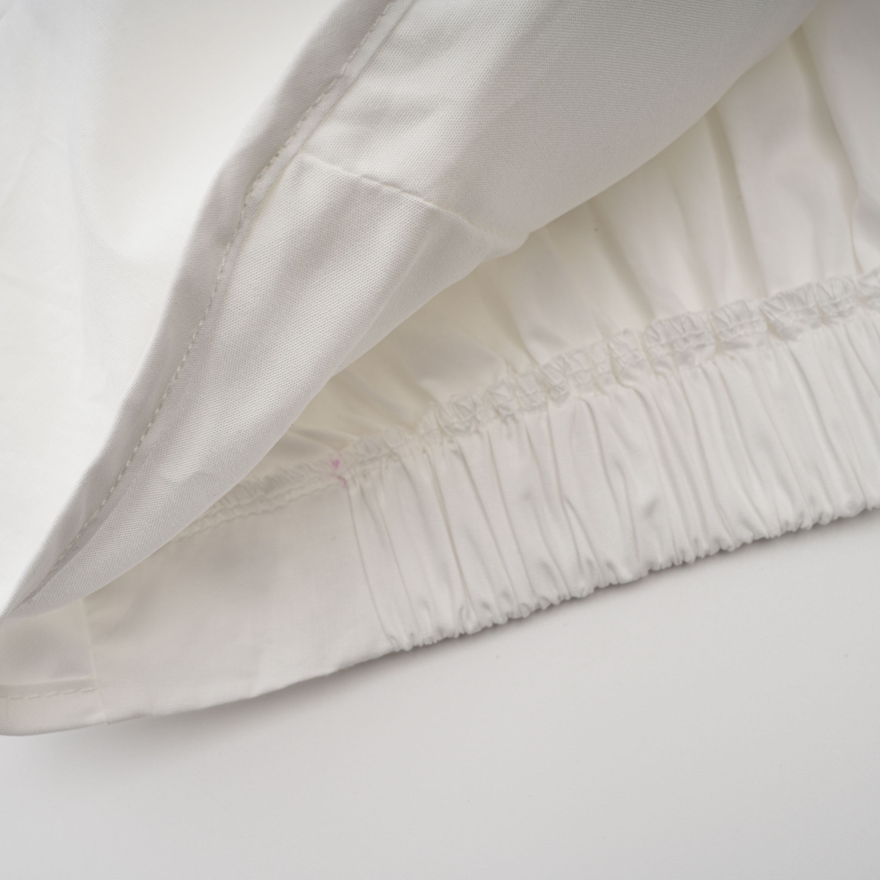 Caterina White Shirred Shirt & Skirt Set