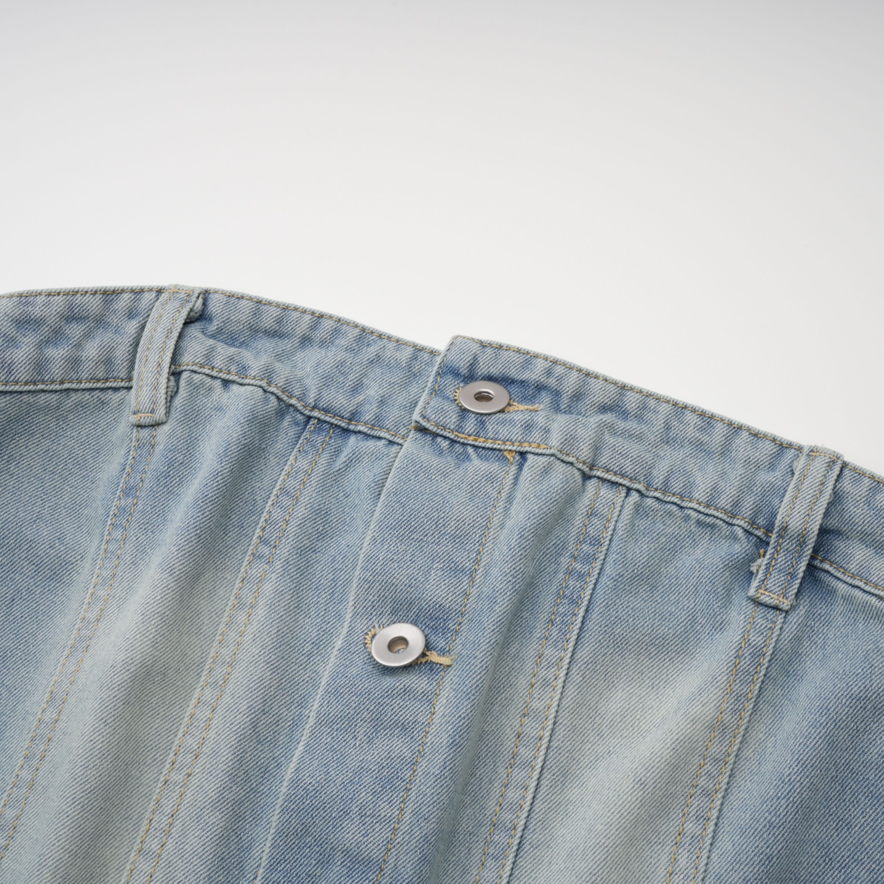 Marta Blue Faded Effect Denim Playsuit (Final Sale-US Only)