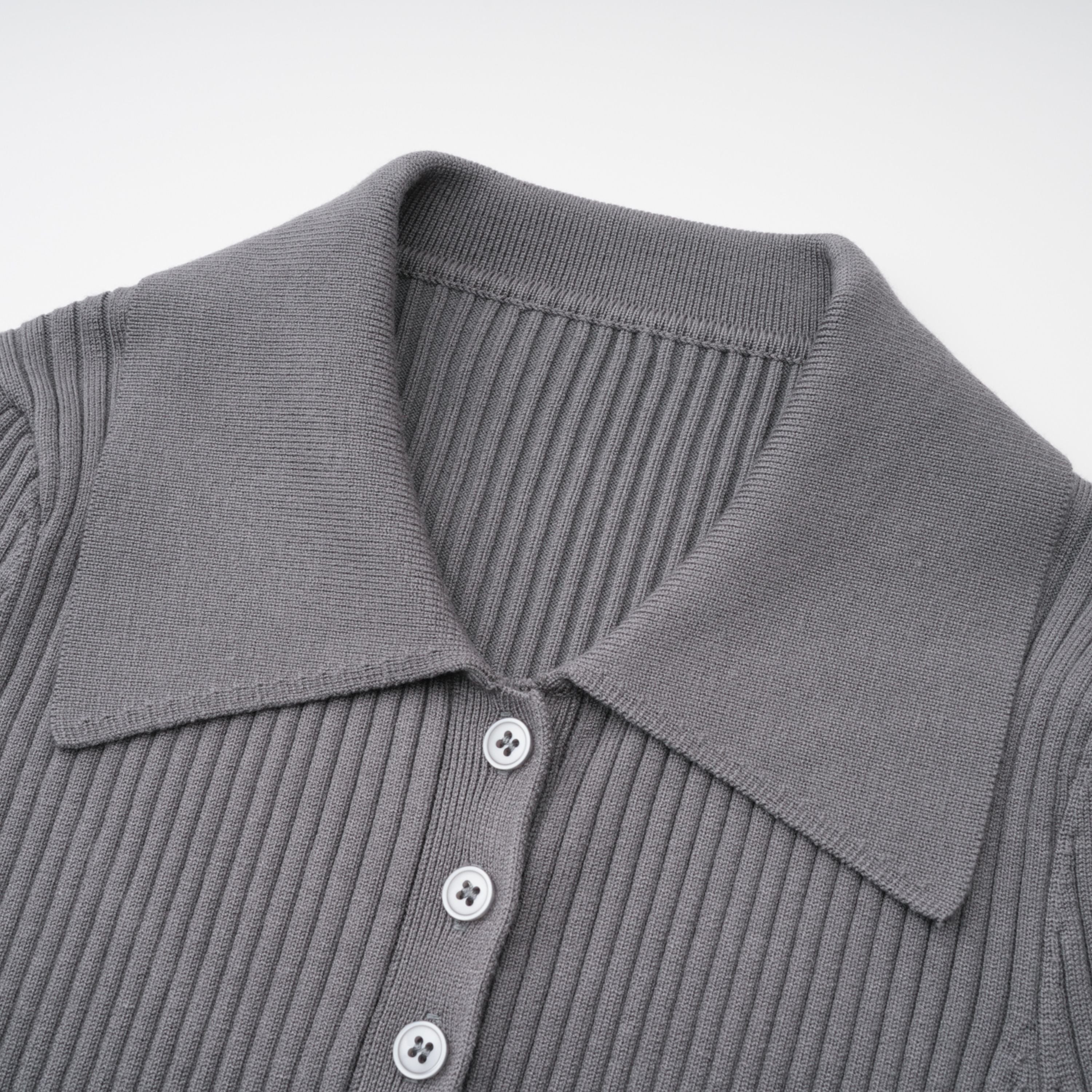 Claire Grey Ribbed Knit Bodysuit & Trousers Set