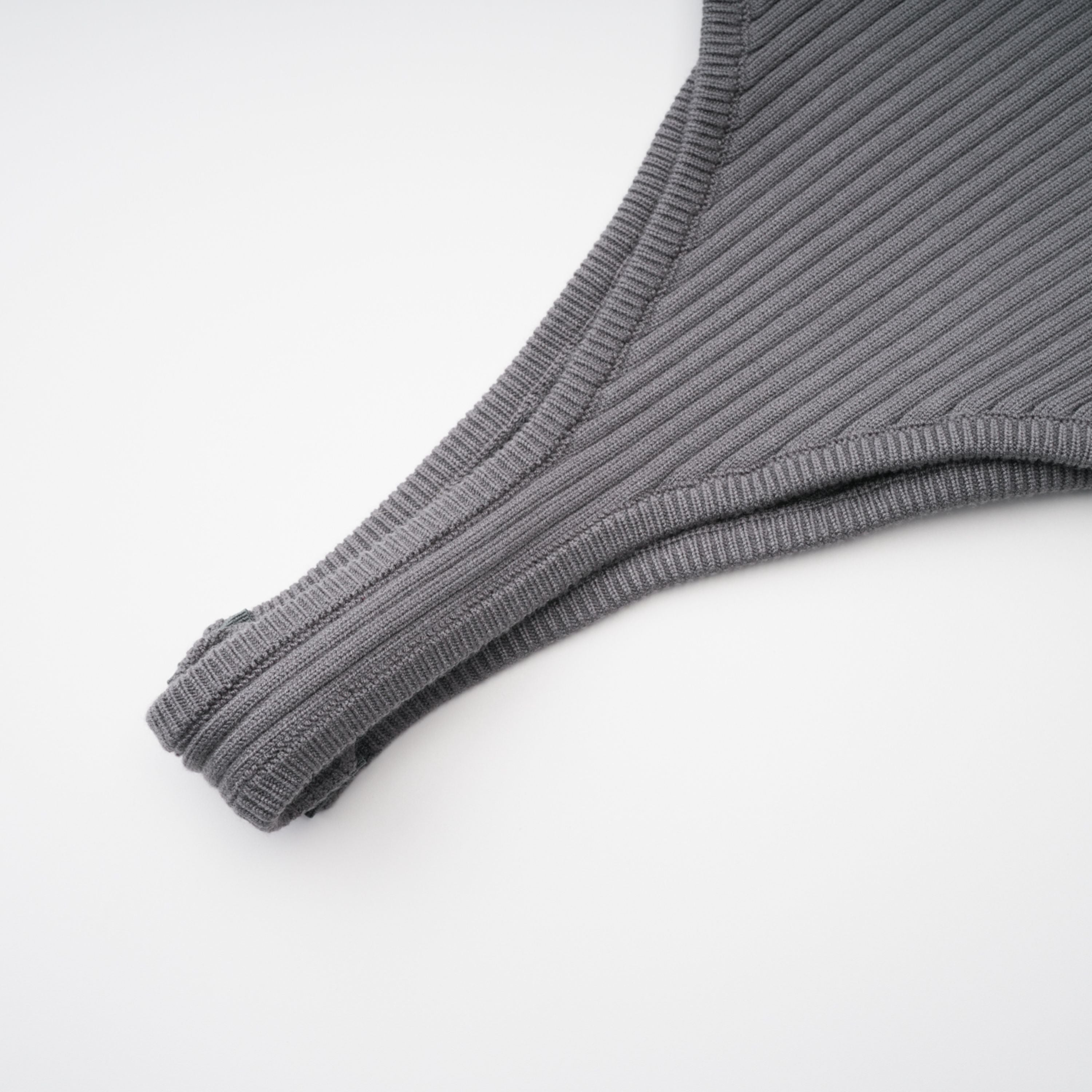 Claire Grey Ribbed Knit Bodysuit & Trousers Set (Final Sale-US Only)