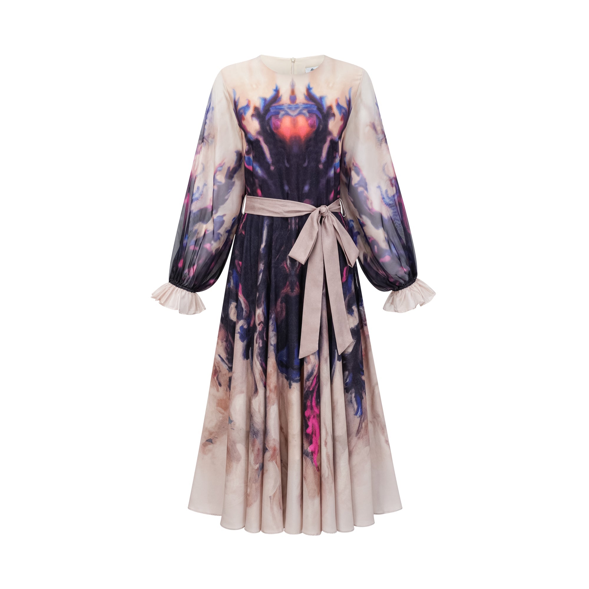 Urbaine smudged graffiti-print silk midi dress (Final Sale-US Only)