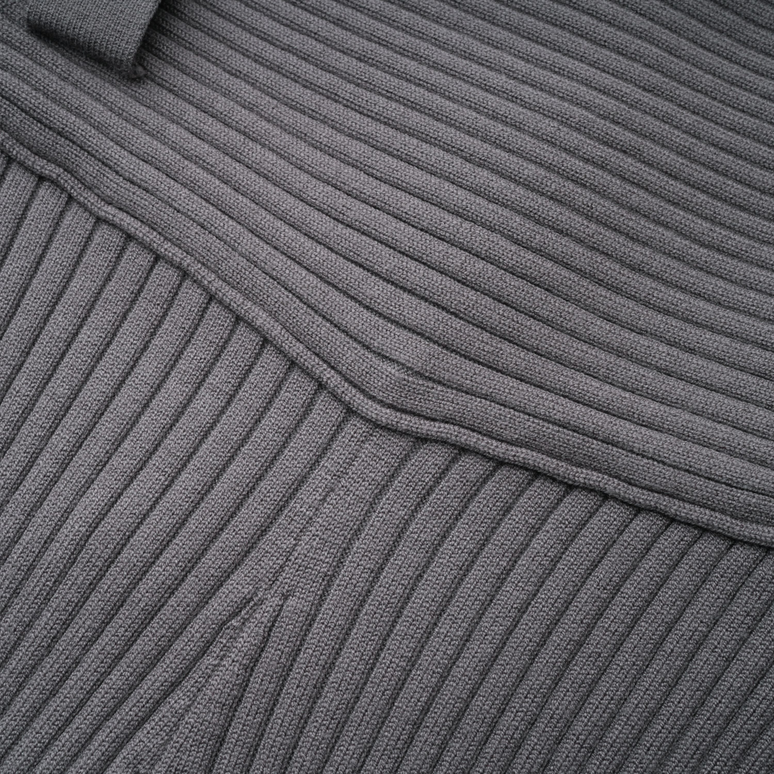 Claire Grey Ribbed Knit Bodysuit & Trousers Set