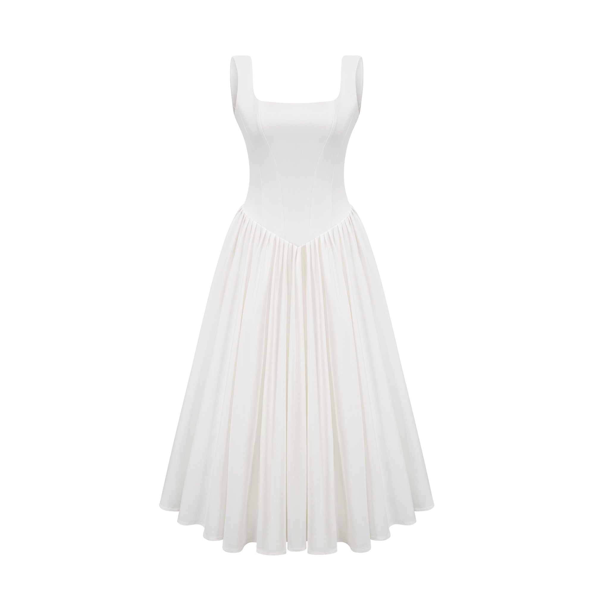 Sadie white pleated corset gown dress (Final Sale-US Only)