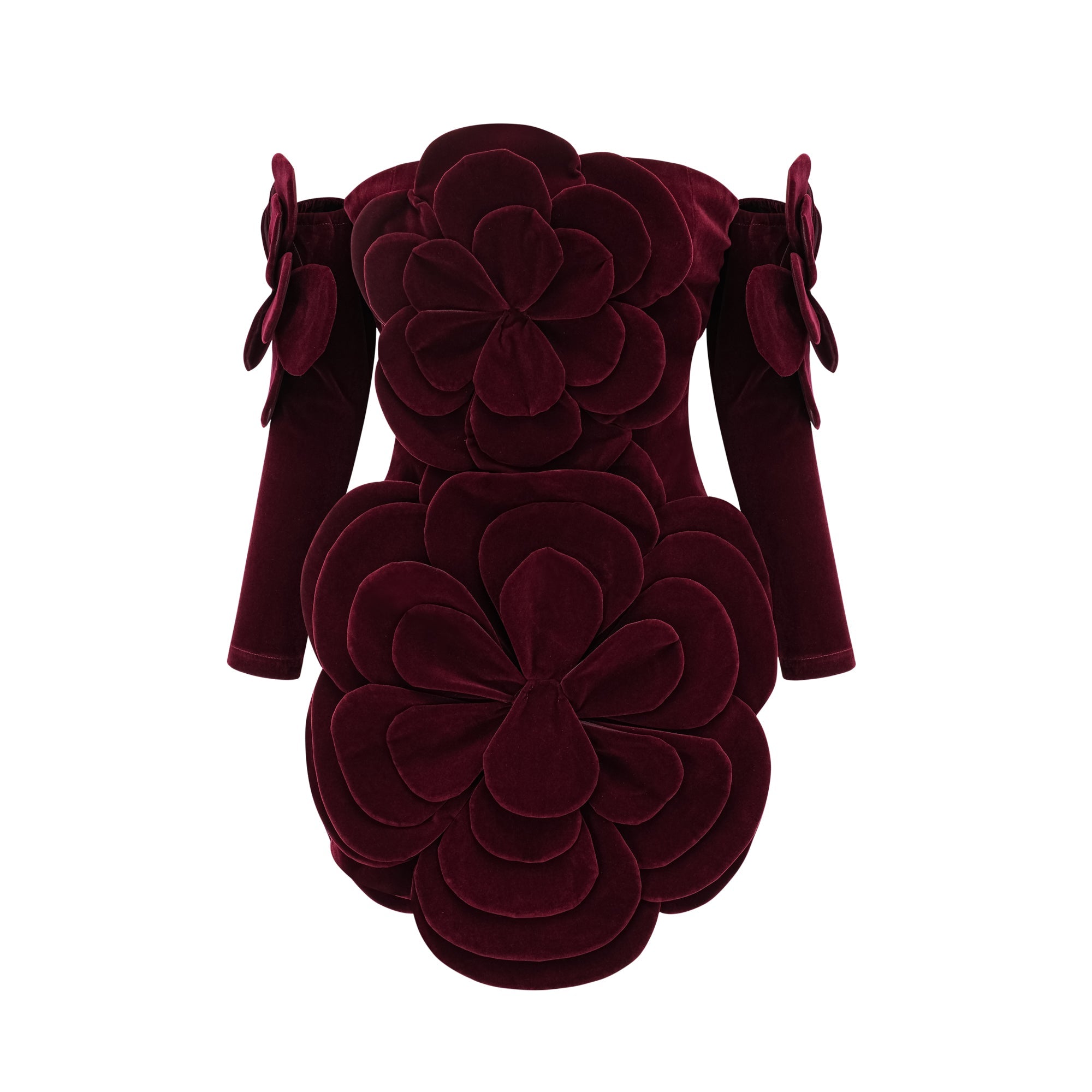 Azura Red Floral Appliqué Mini Dress (Final Sale-US Only)