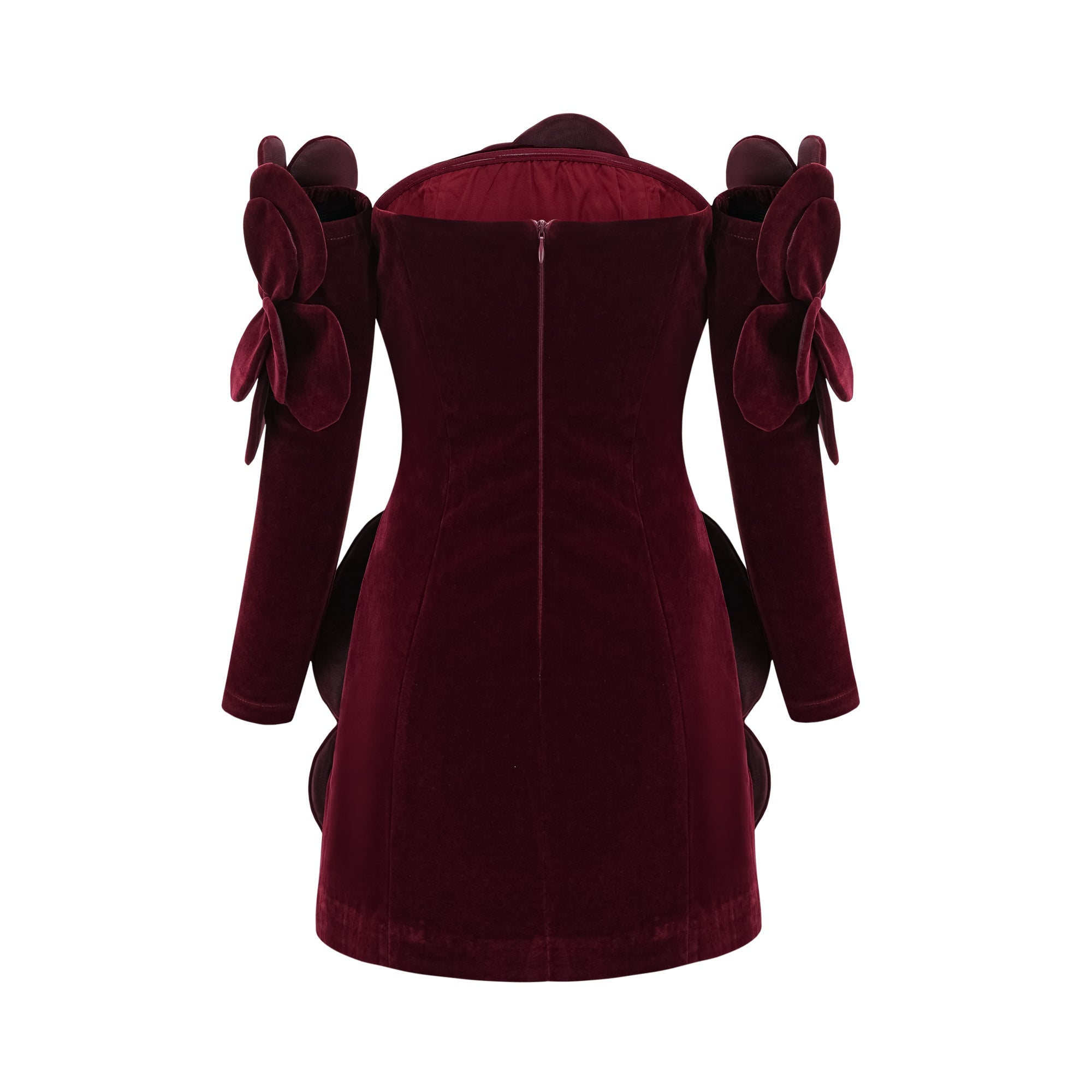 Azura Red Floral Appliqué Mini Dress (Final Sale-US Only)