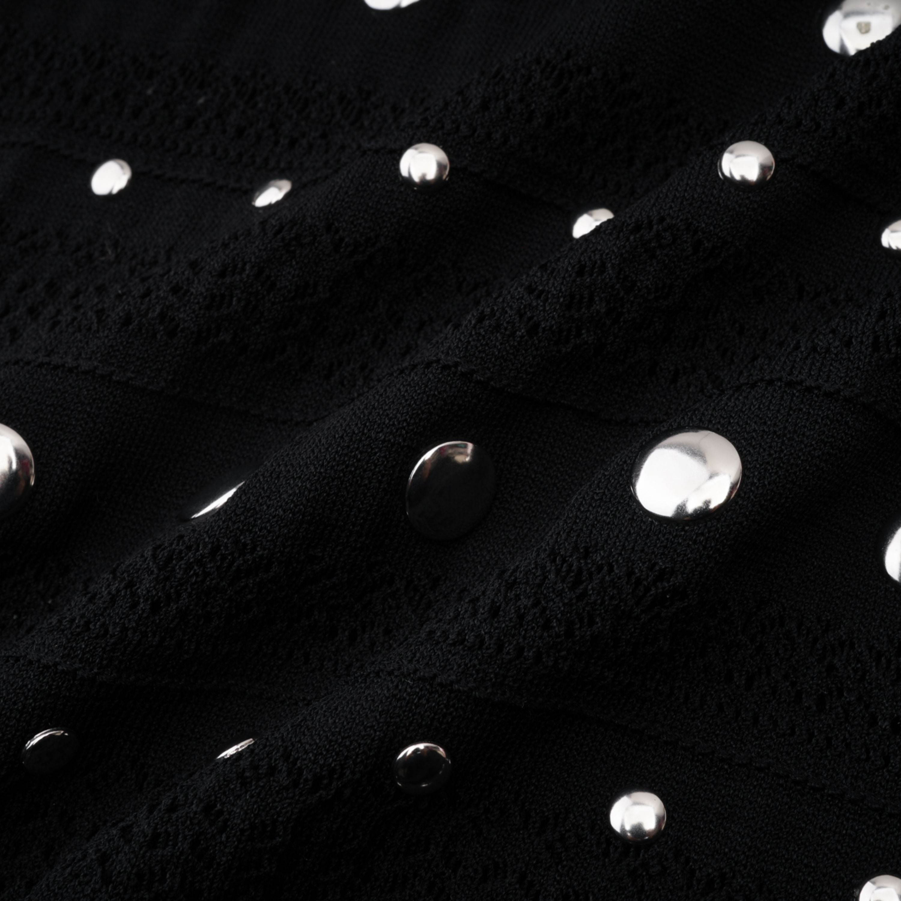 Chloé Black Long Sleeve Studded Crochet Knit Midi dress (Final Sale)