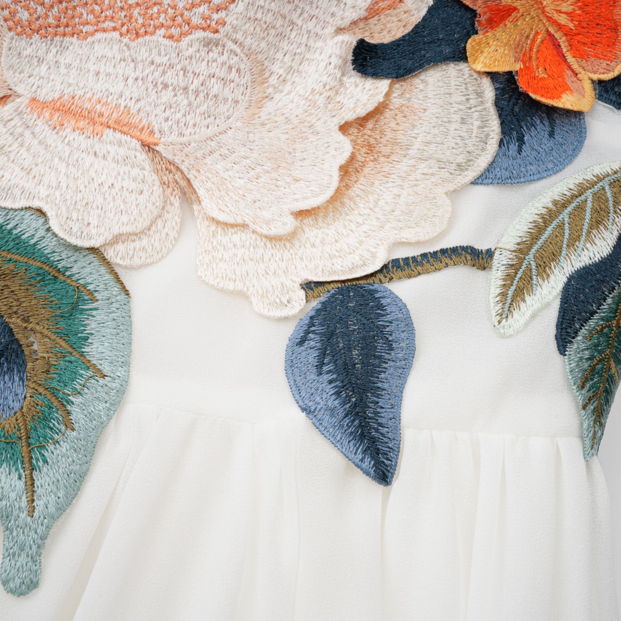 Josette floral-embroidered shirred maxi dress in White (Final Sale-US Only)