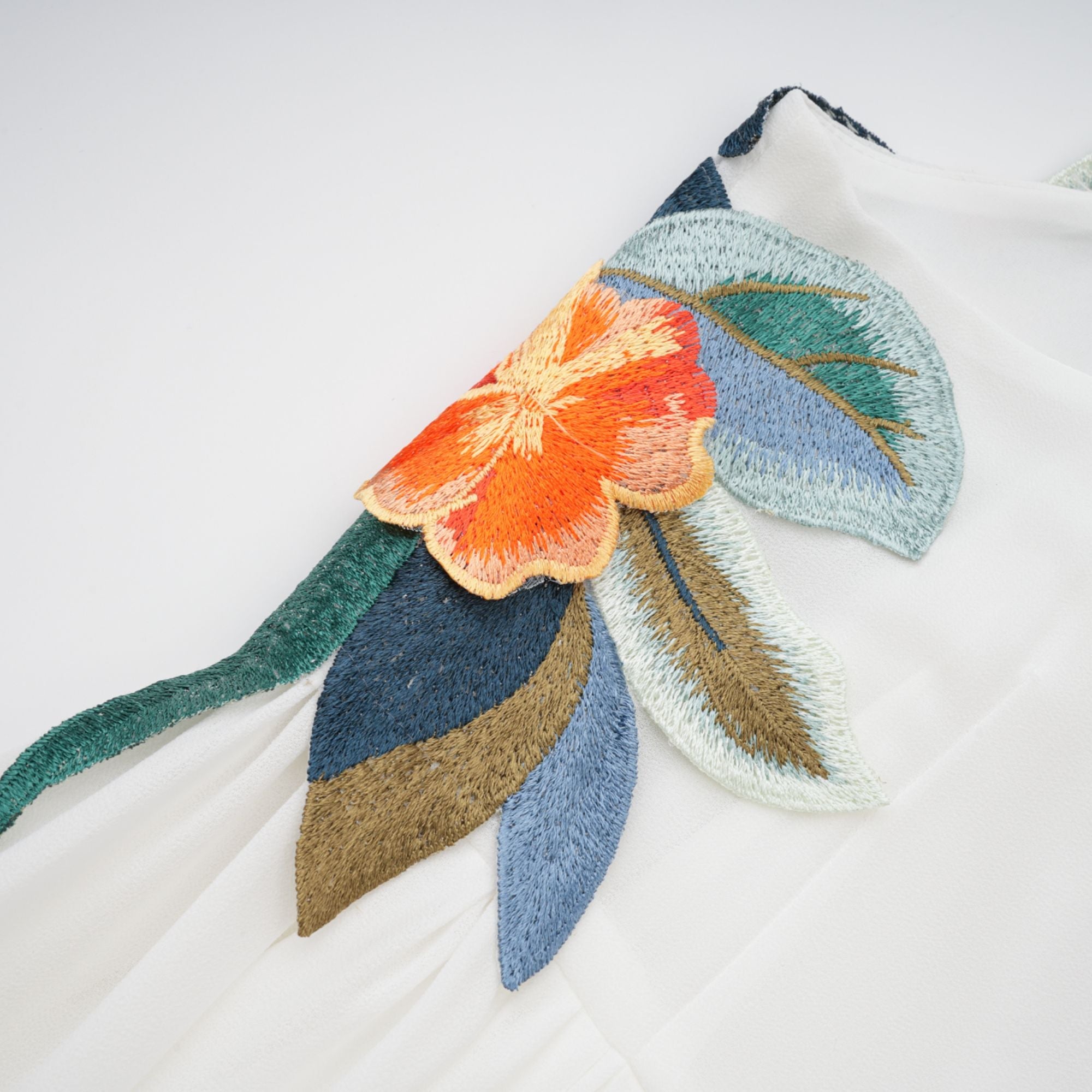 Josette floral-embroidered shirred maxi dress in White (Final Sale-US Only)