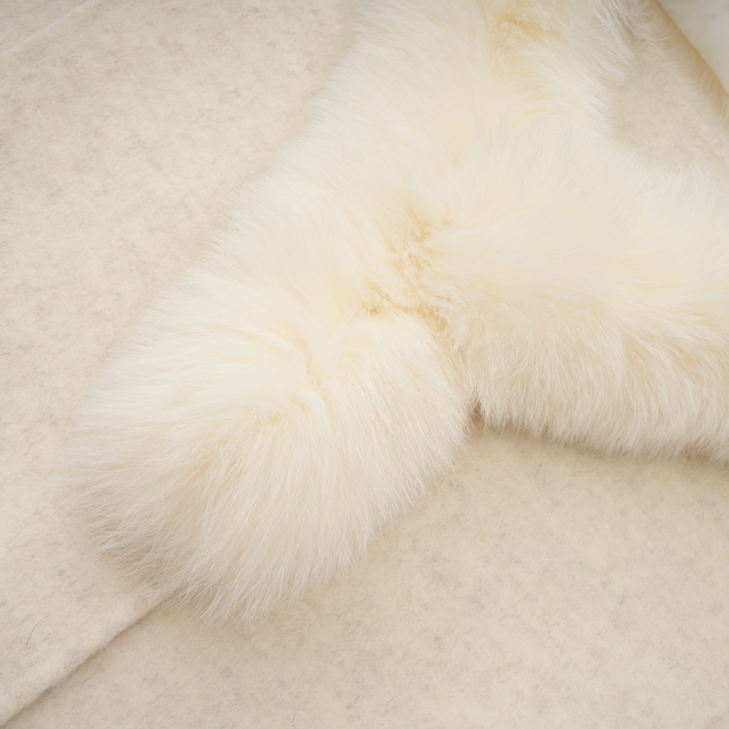 Cecilia White Belted Fur Trim Coat (Final Sale-US Only)