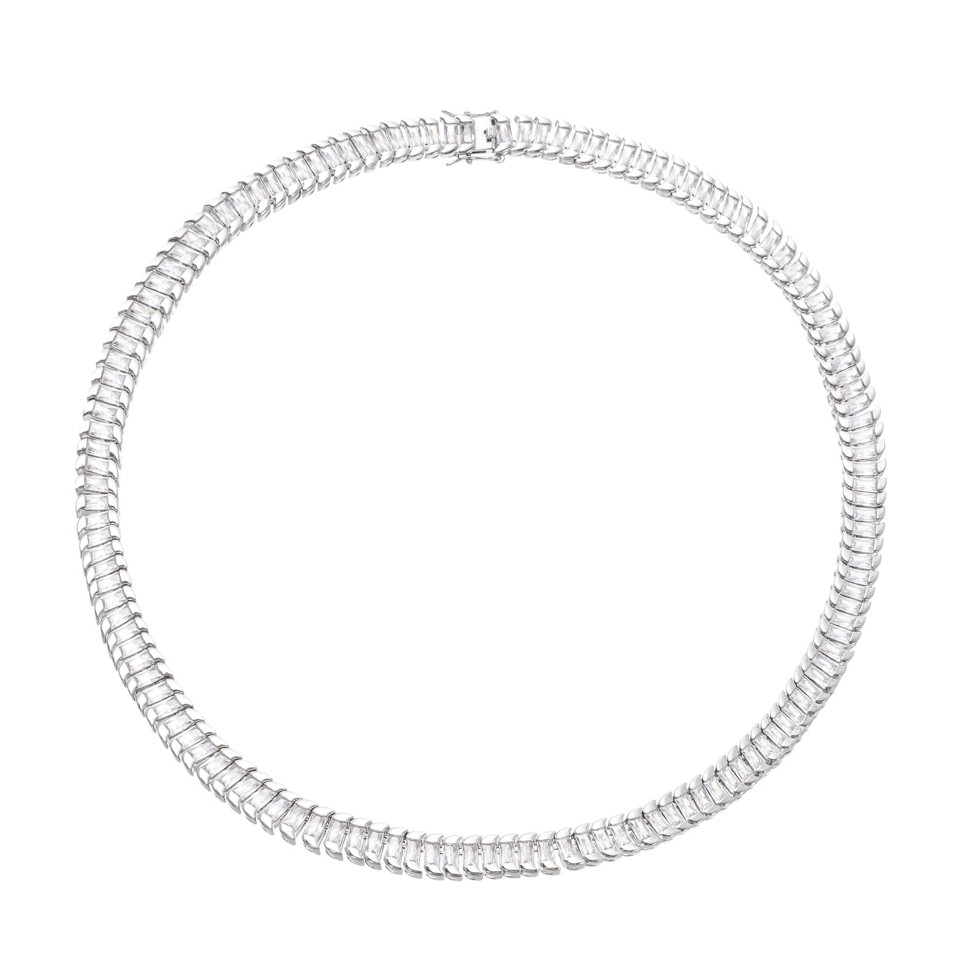 Albane Sliver Tone Crystal-Embellished Necklace