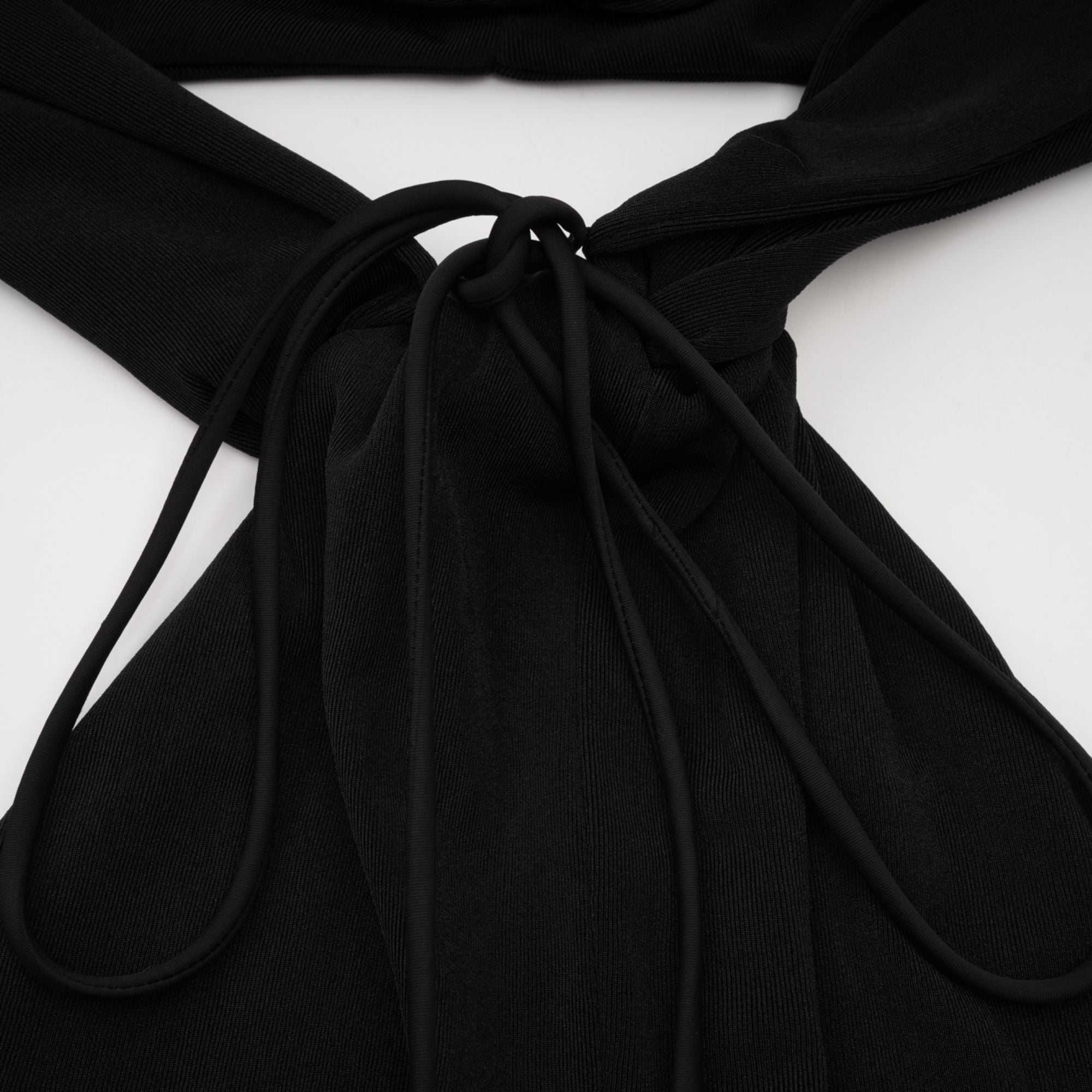 Axelle black floral-appliqué hooded maxi dress