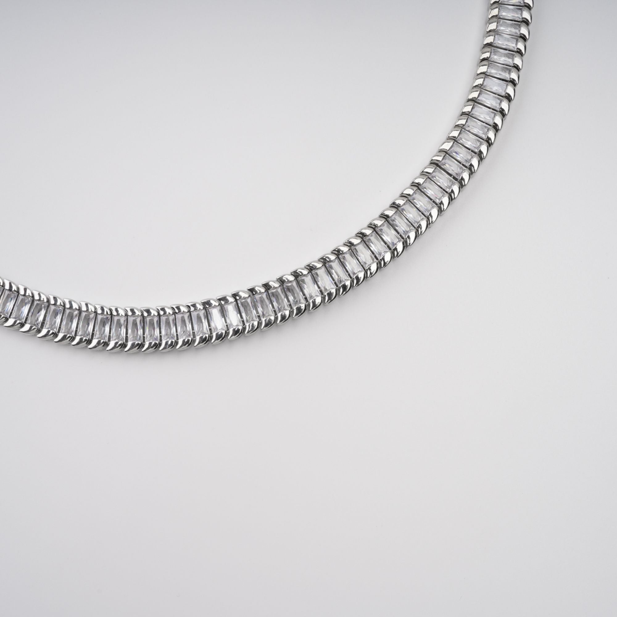 Albane Sliver Tone Crystal-Embellished Necklace