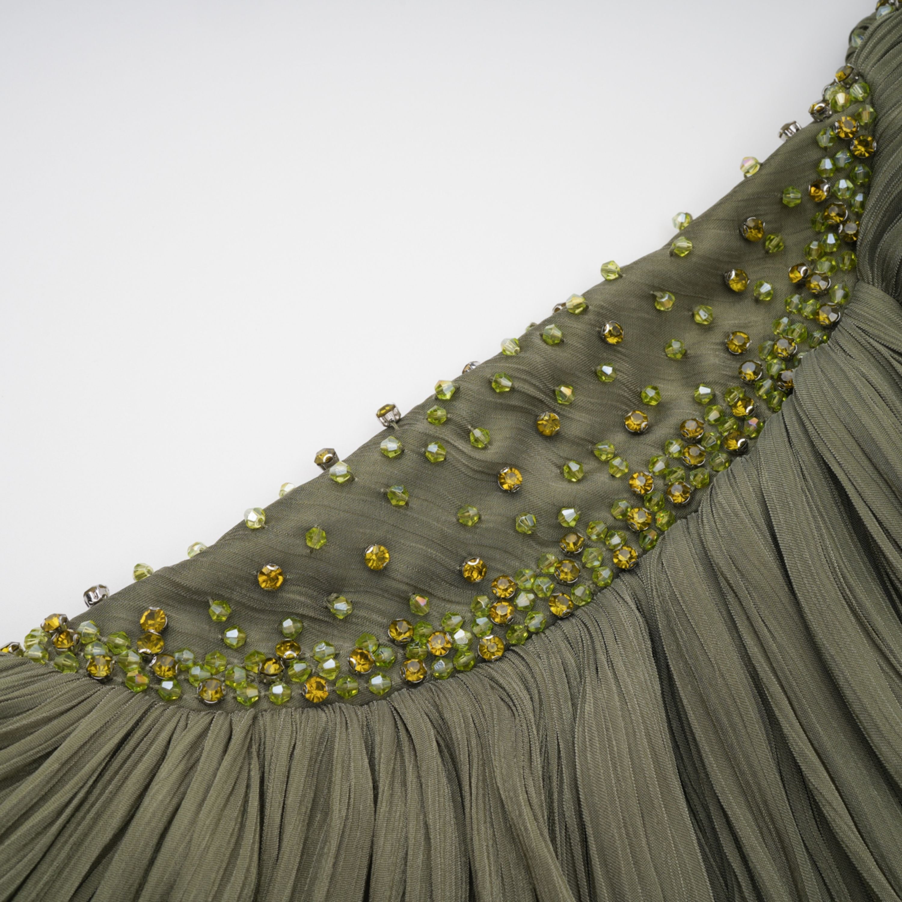 Katrin Green One Shoulder Ruched Maxi Dress