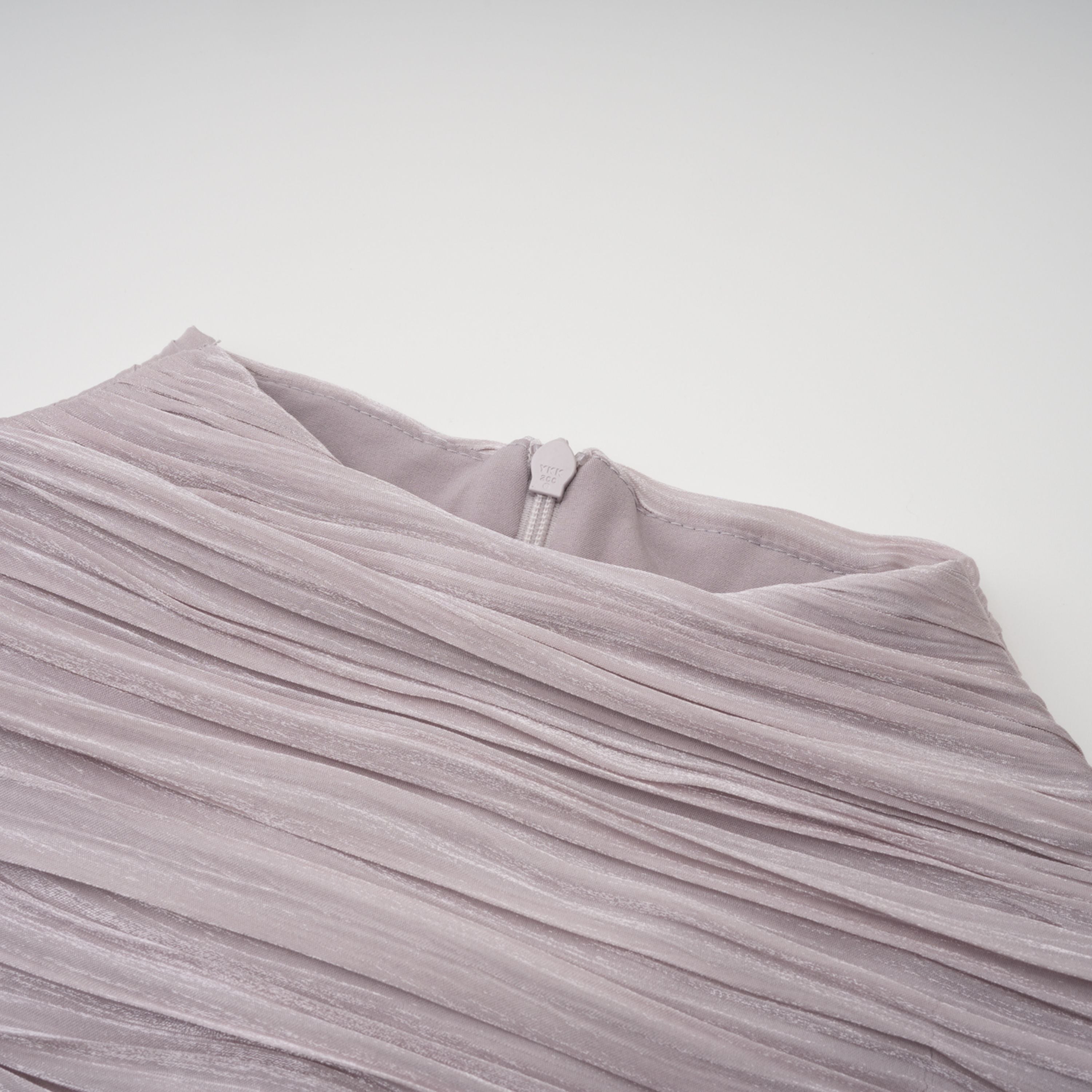Nerida Silver Turtleneck Ruched Maxi Dress (Final Sale-US Only)