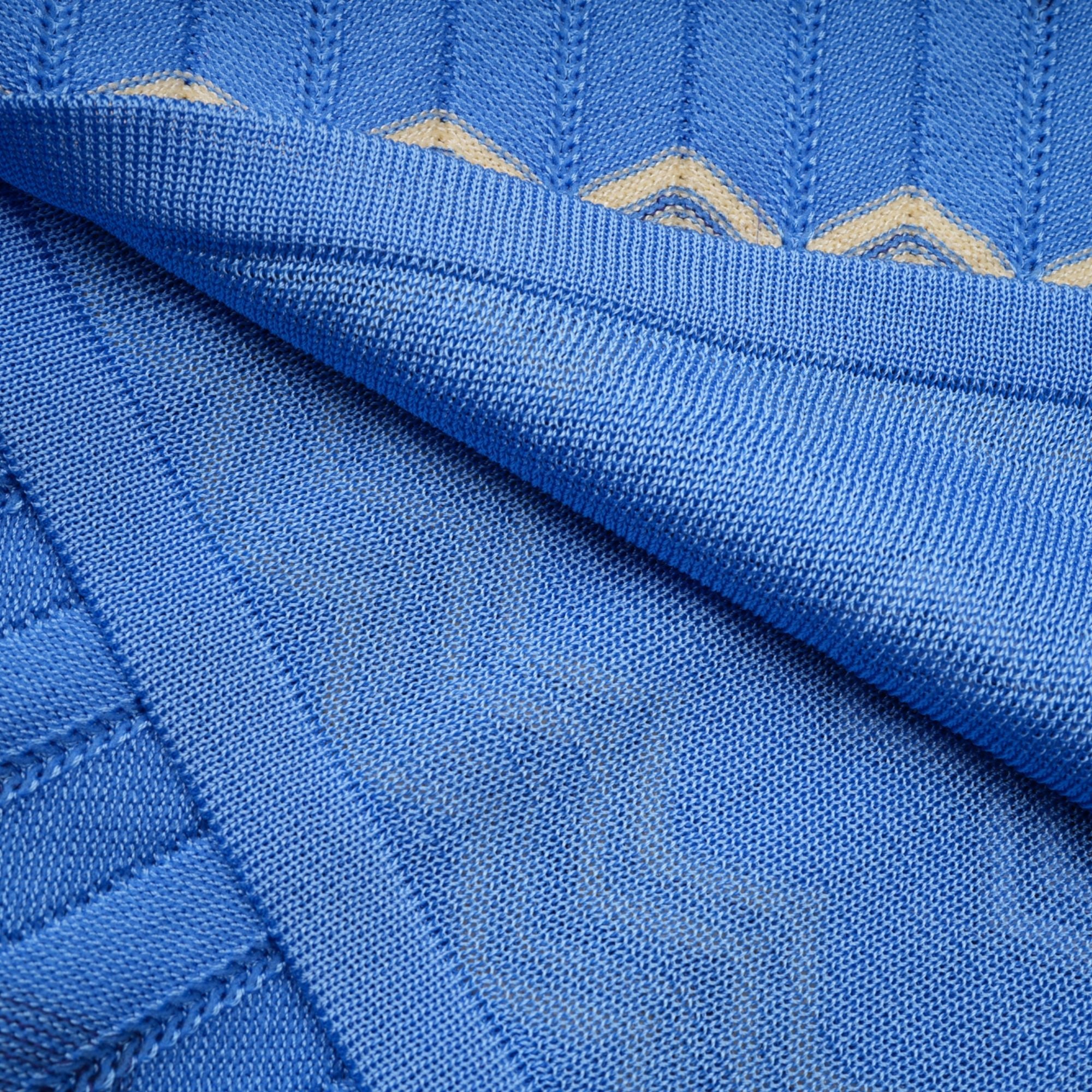 Daniela blue zigzag-design knit top & skirt matching set (Final Sale-US Only)