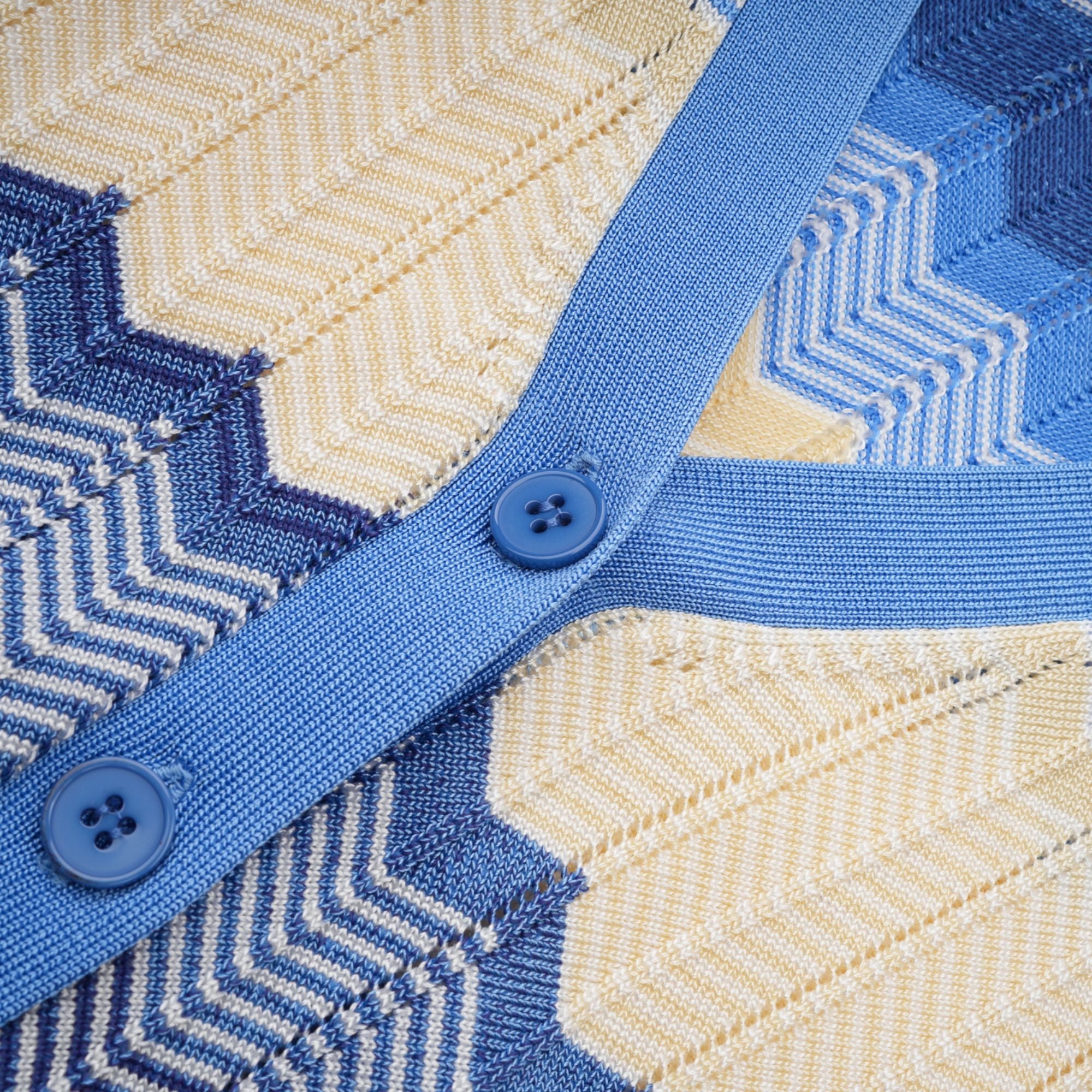 Daniela blue zigzag-design knit top & skirt matching set (Final Sale-US Only)