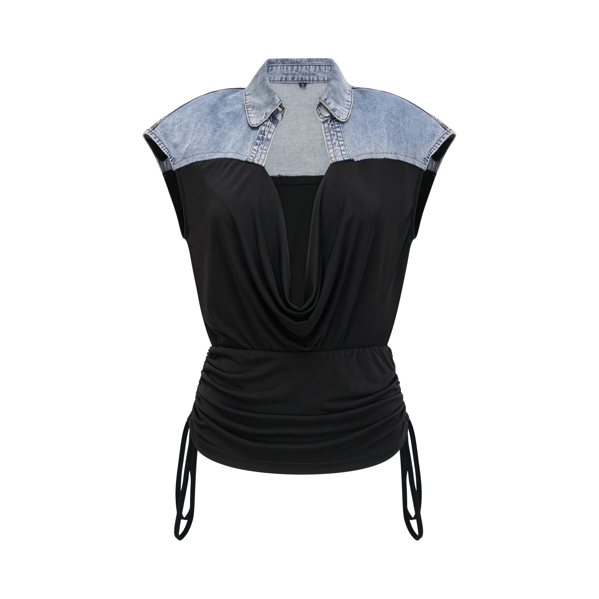 Nala jersey-panelled denim top & skirt matching set (Final Sale)