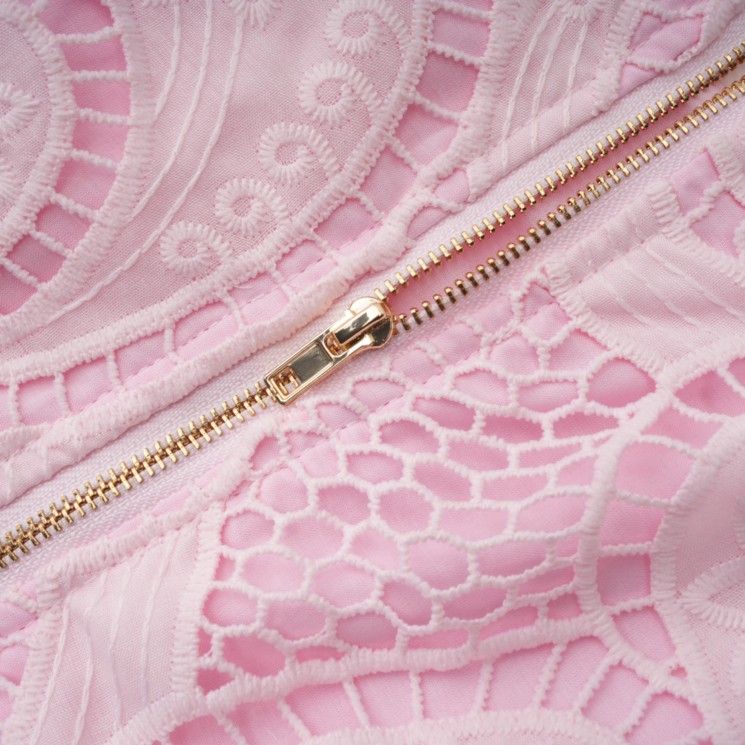 Joséphine Pink Embroidered Blouse & Skirt Set