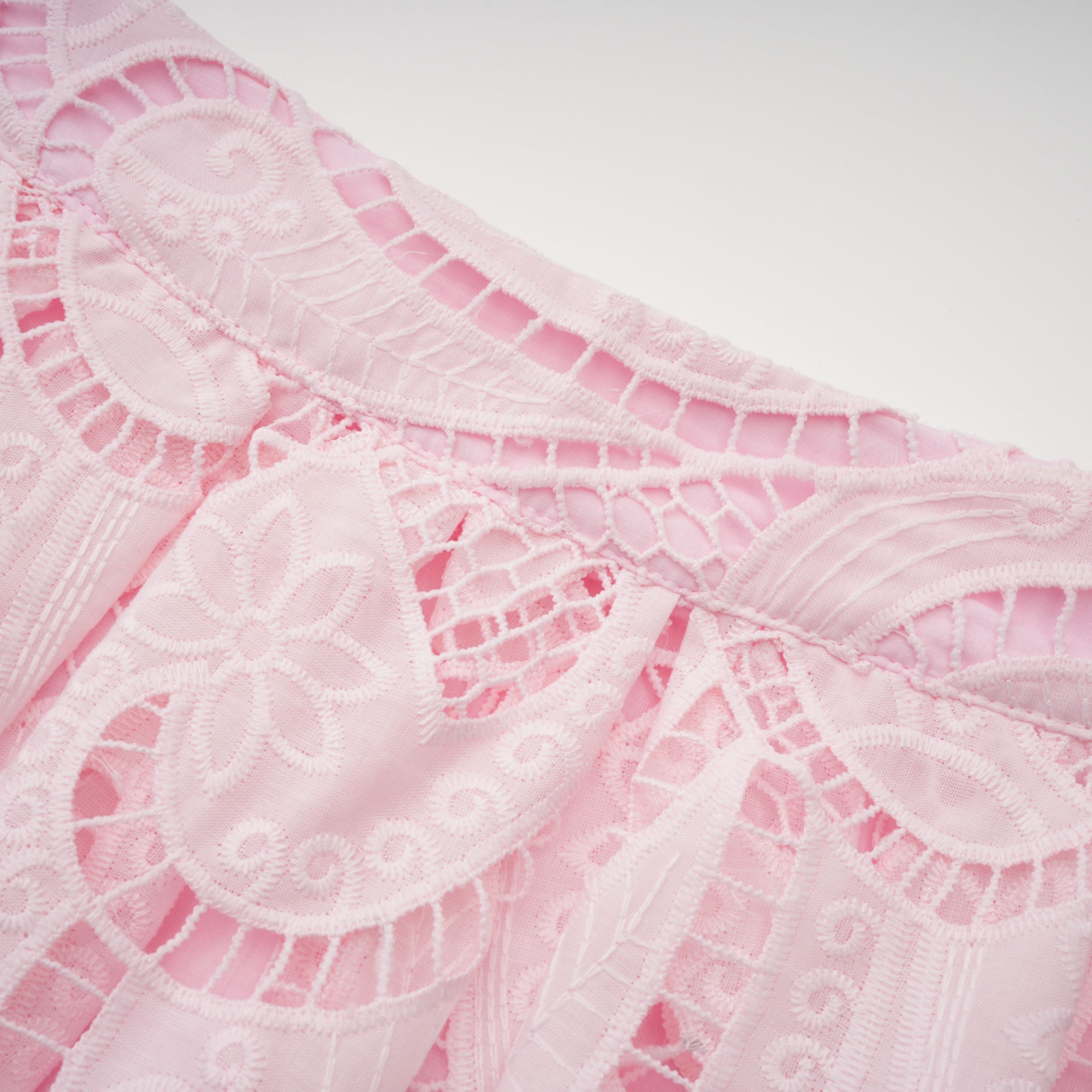 Joséphine Pink Embroidered Blouse & Skirt Set