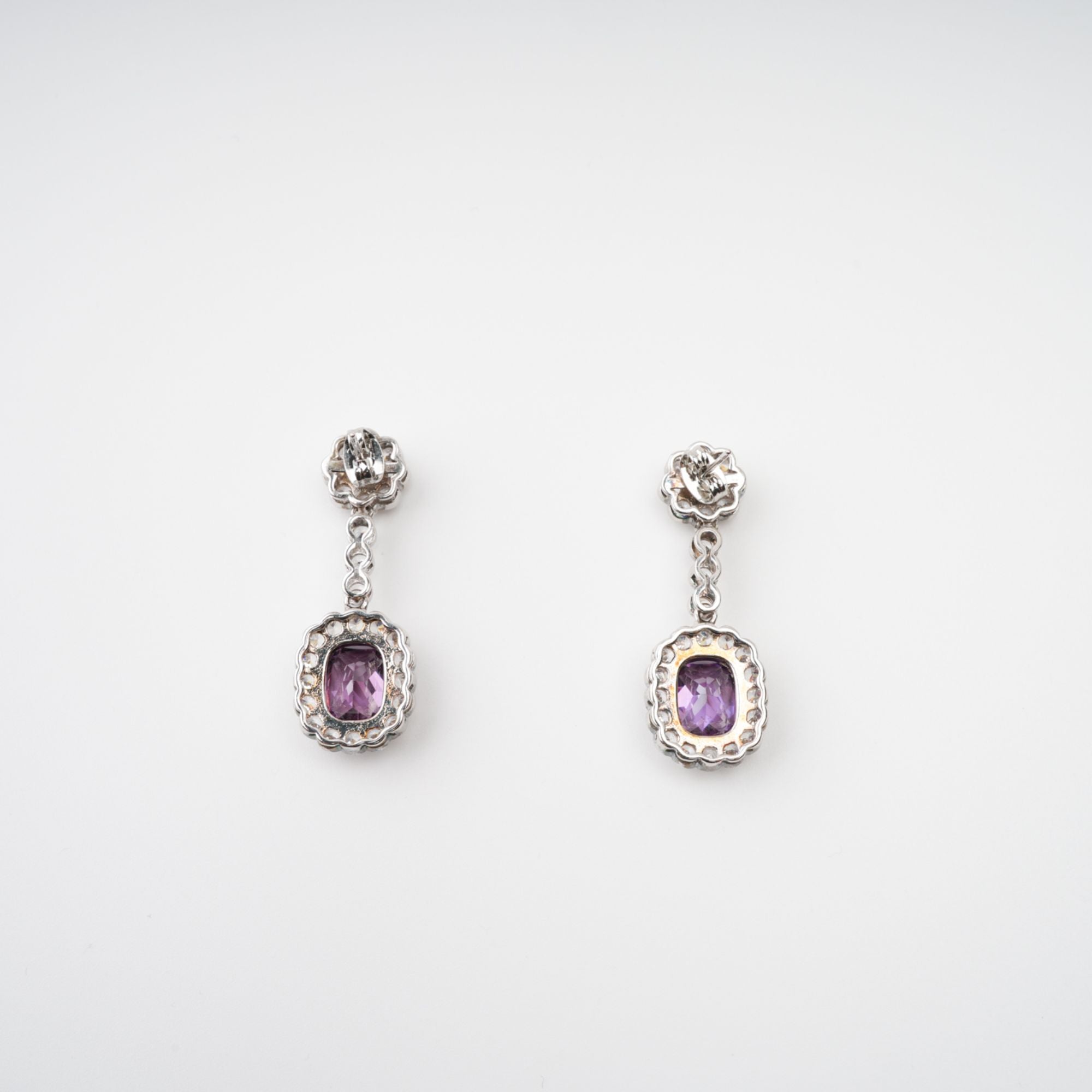Clémence Purple Crystal Embellished Earrings