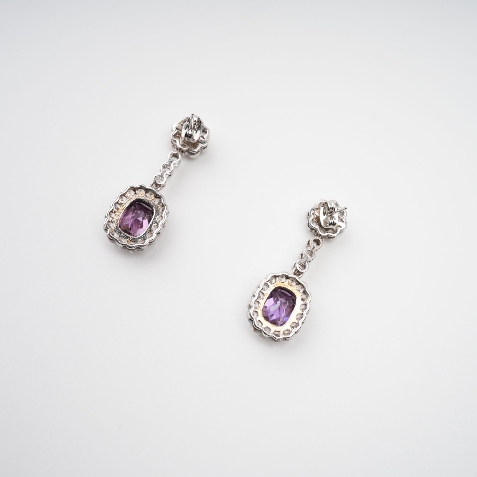 Clémence Purple Crystal Embellished Earrings
