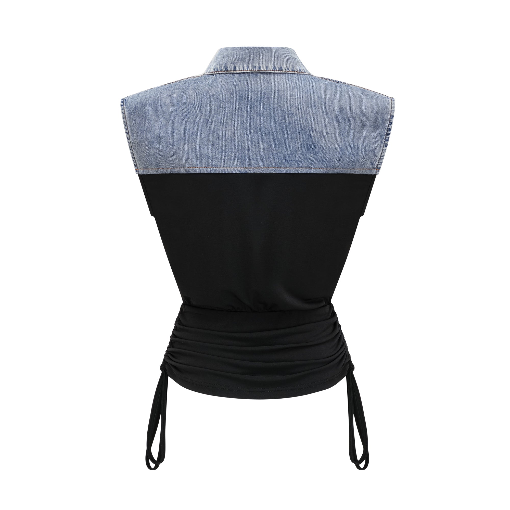 Nala jersey-panelled denim top & skirt matching set (Final Sale)