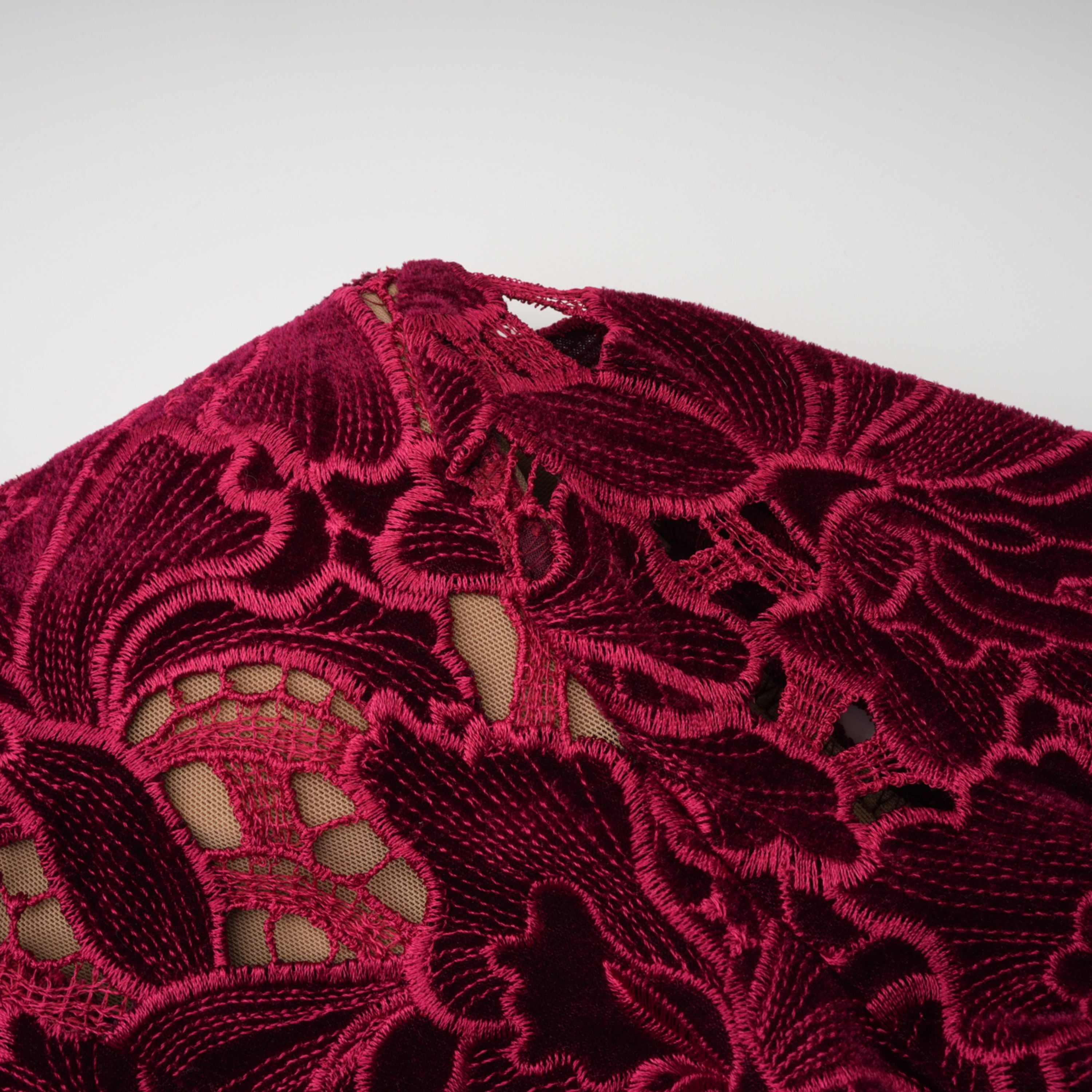 Hafdis Red Floral Embroidered Midi Dress