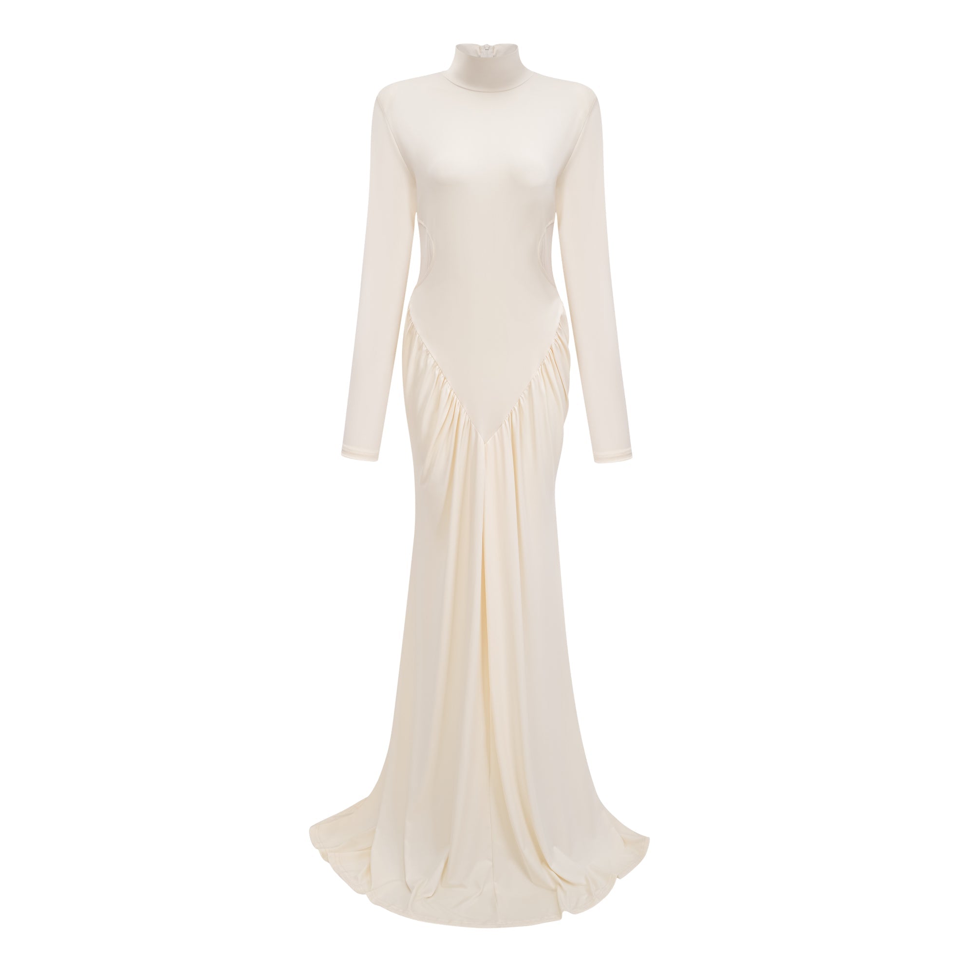 Harriet White Cut Out Ruched Maxi Dress (Final Sale-US Only)