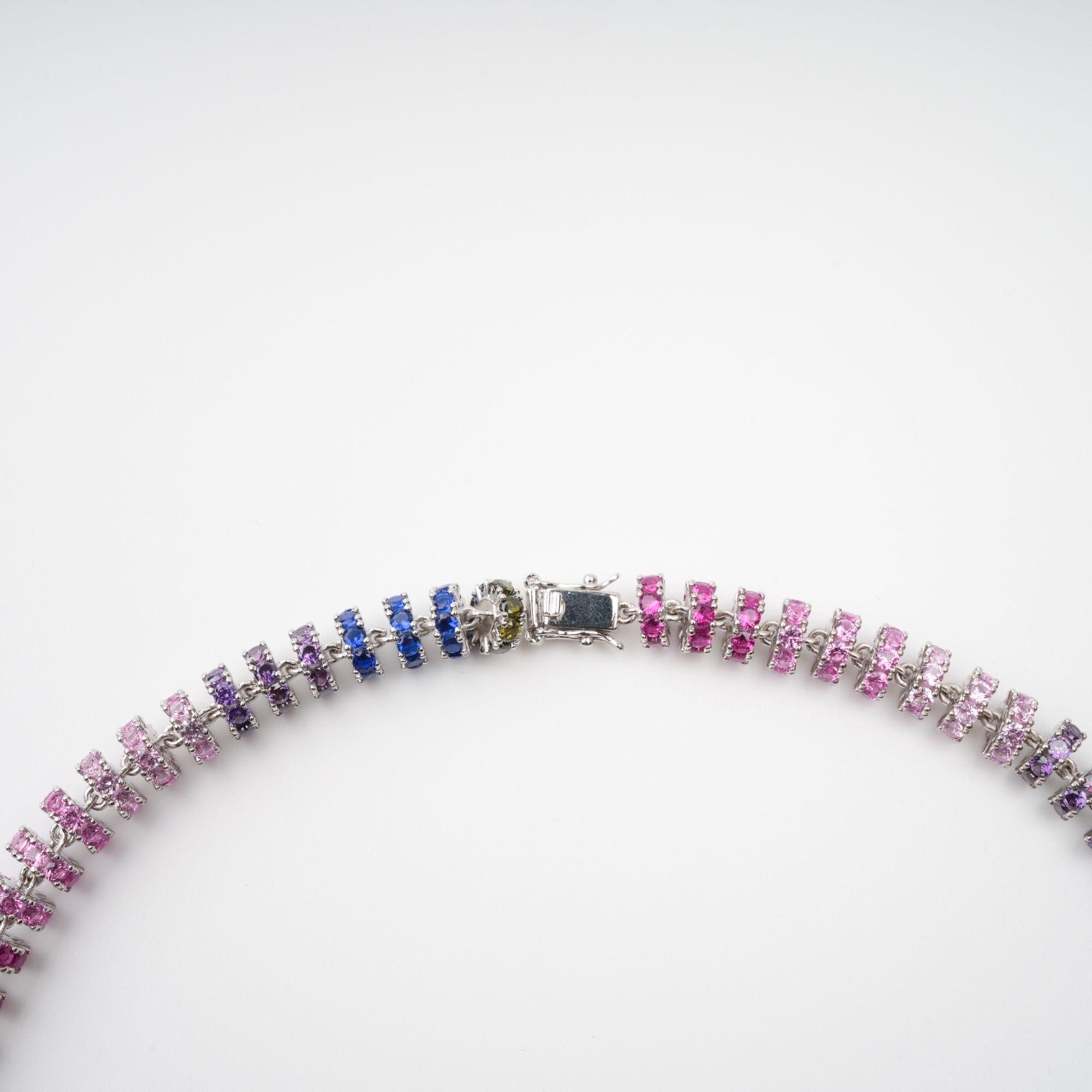 Sandrine Multicolor Crystal Embellished Sterling Silver Necklace