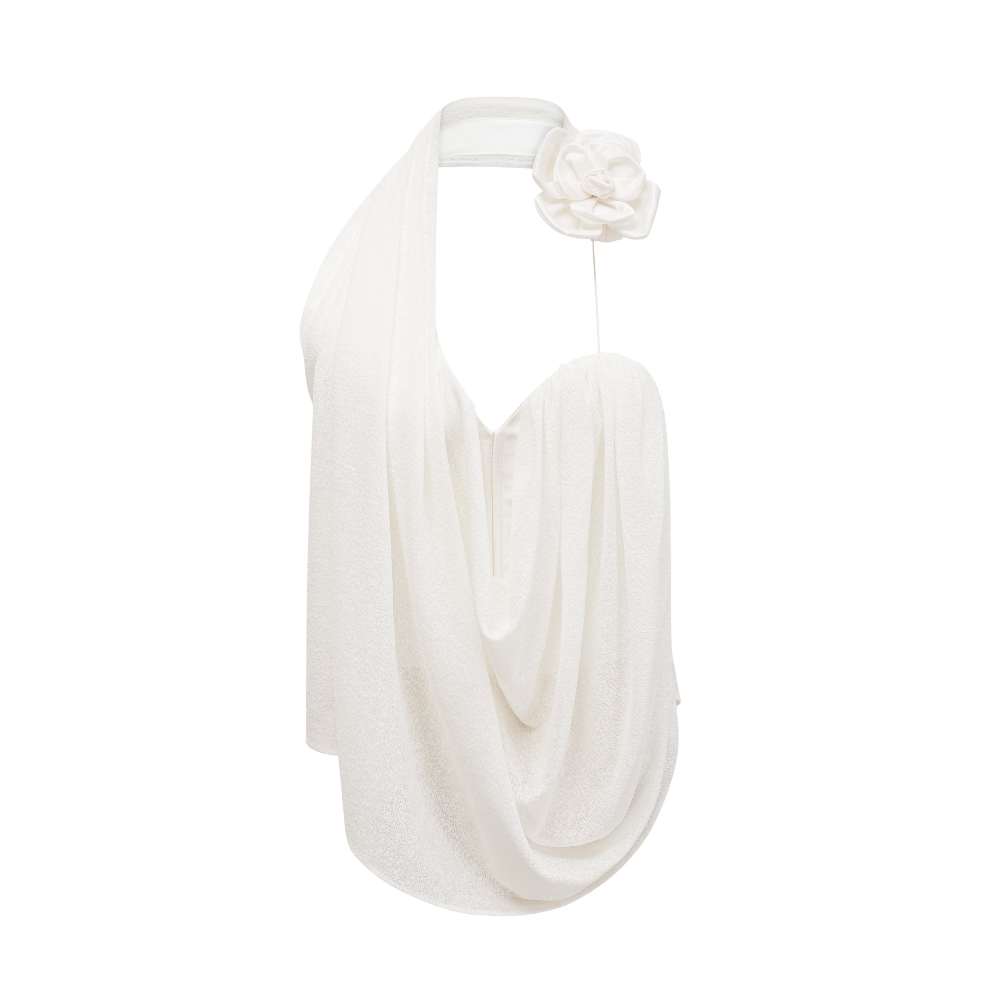 Maeva white halterneck floral-appliqué top (US Only)