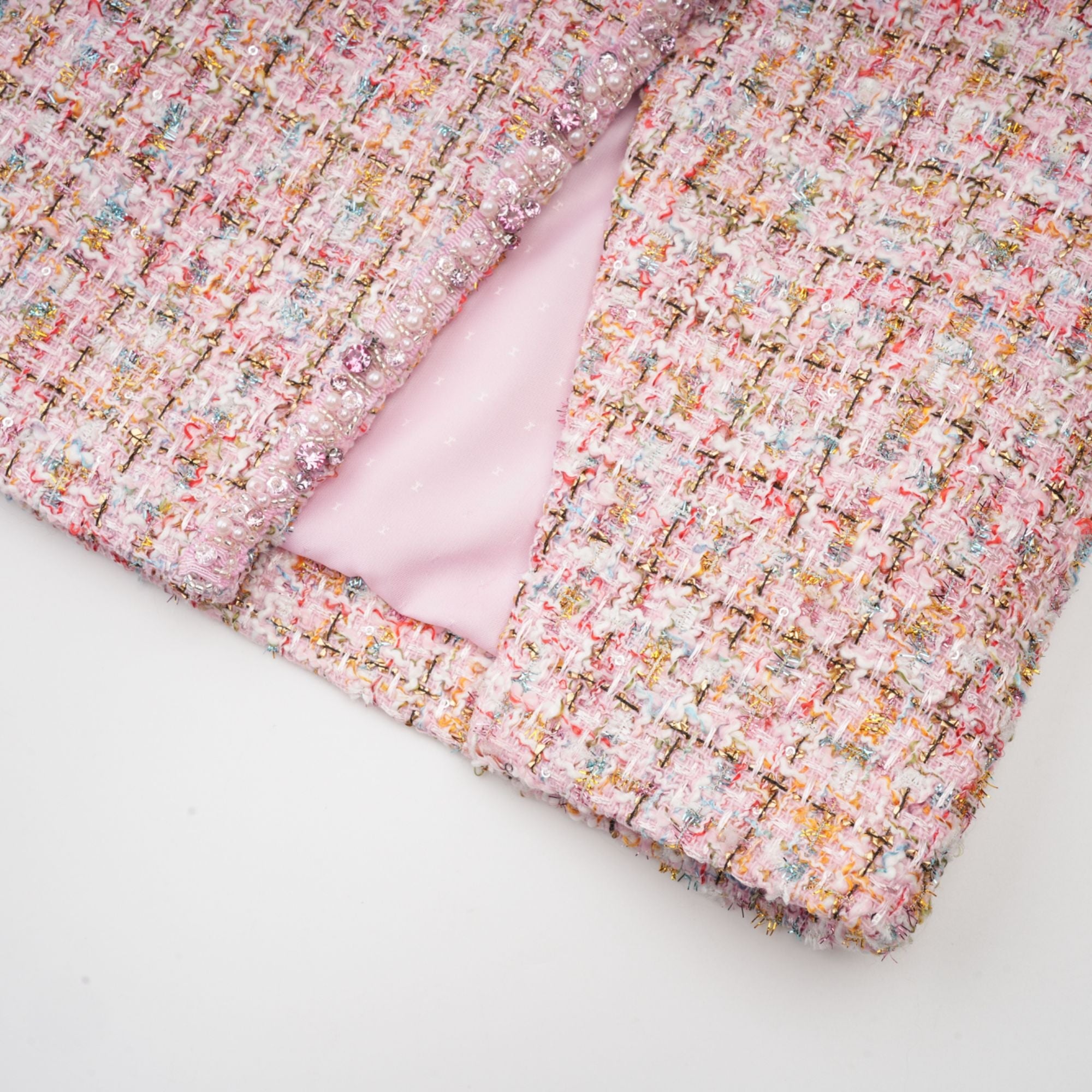 Aoife pink embellished tweed mini dress (US Only)