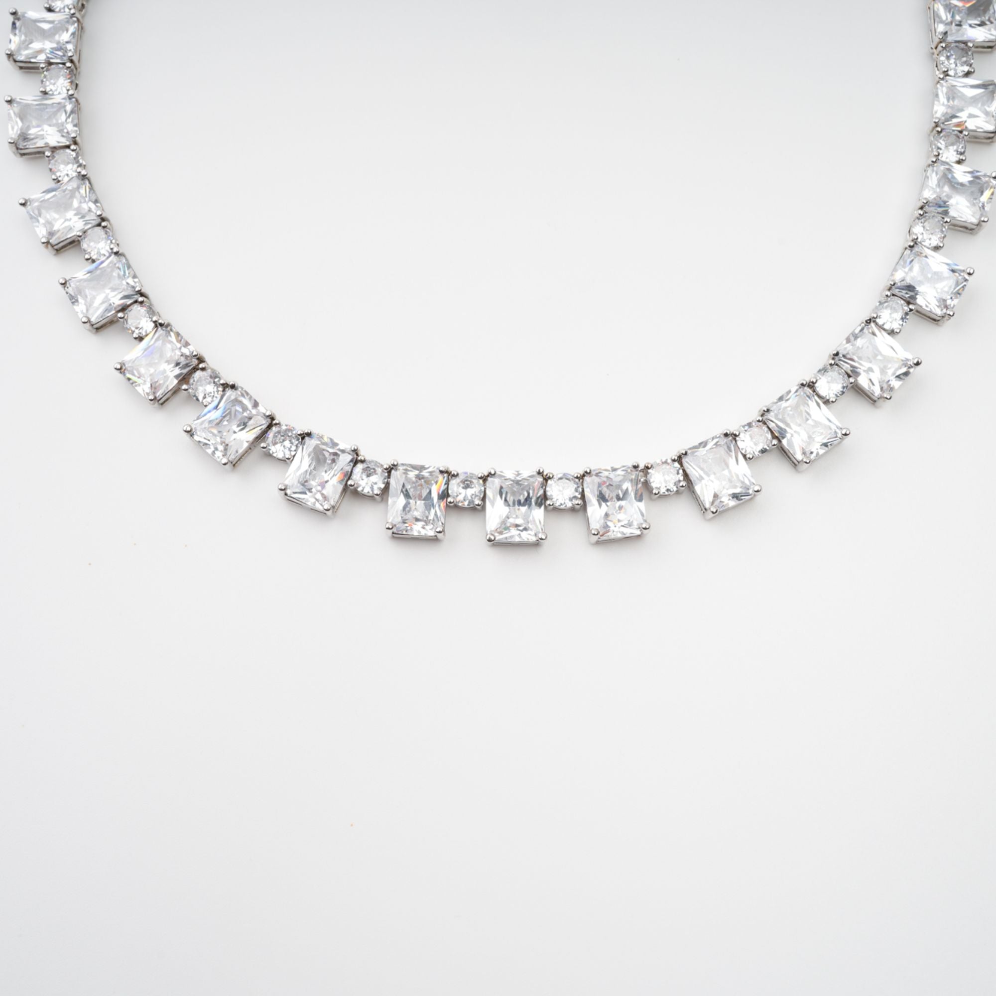Mathilde Silver Tone Crystal Embellished Necklace
