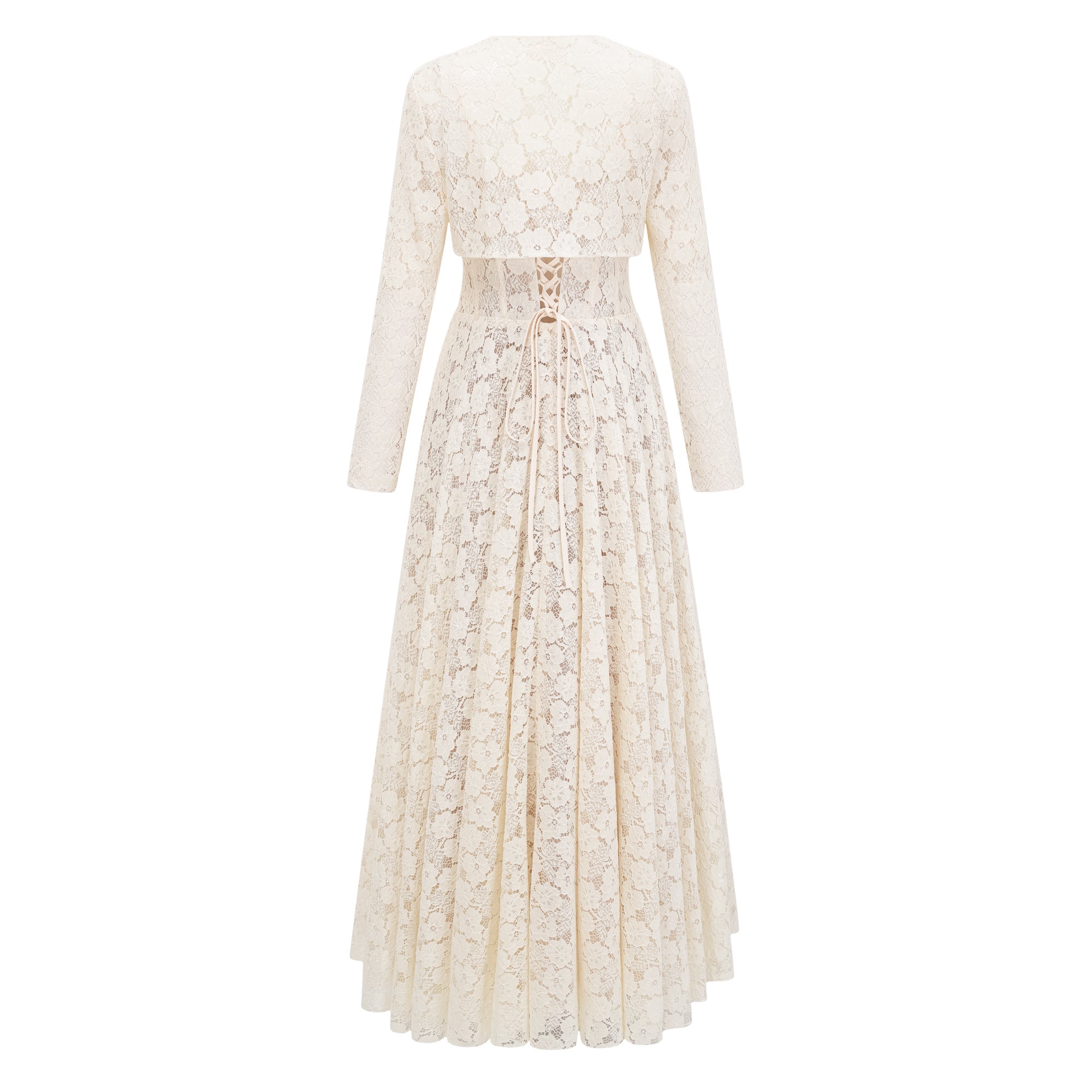 Celina White Lace Corset Maxi Dress (Final Sale-US Only)
